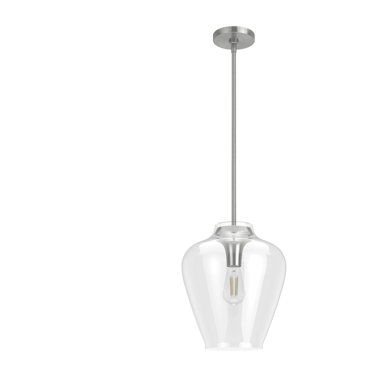 Vidria 1 Light 12 inch Brushed Nickel Pendant Ceiling Light