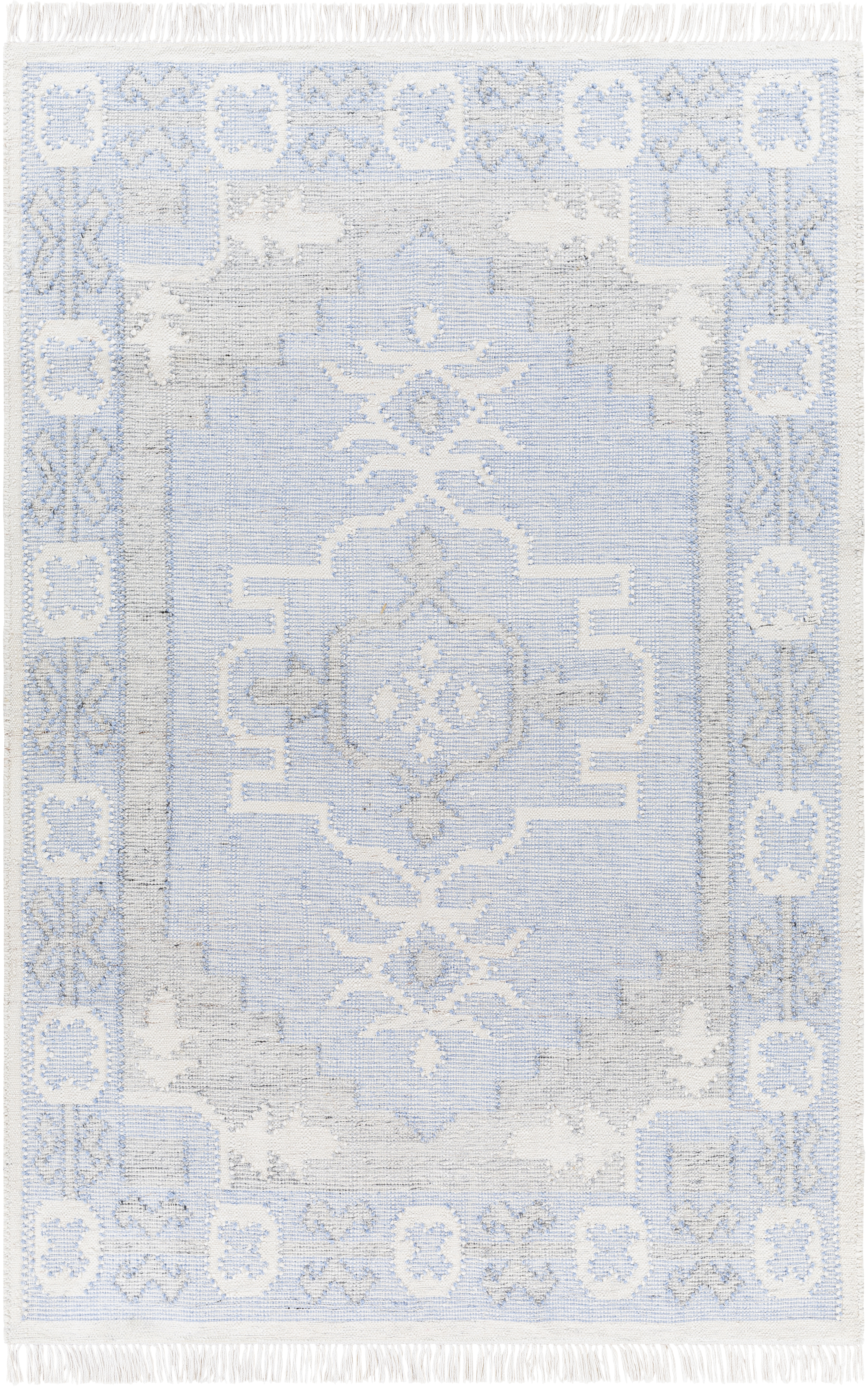 Bursa 90 X 60 inch Light Blue Rug, Rectangle