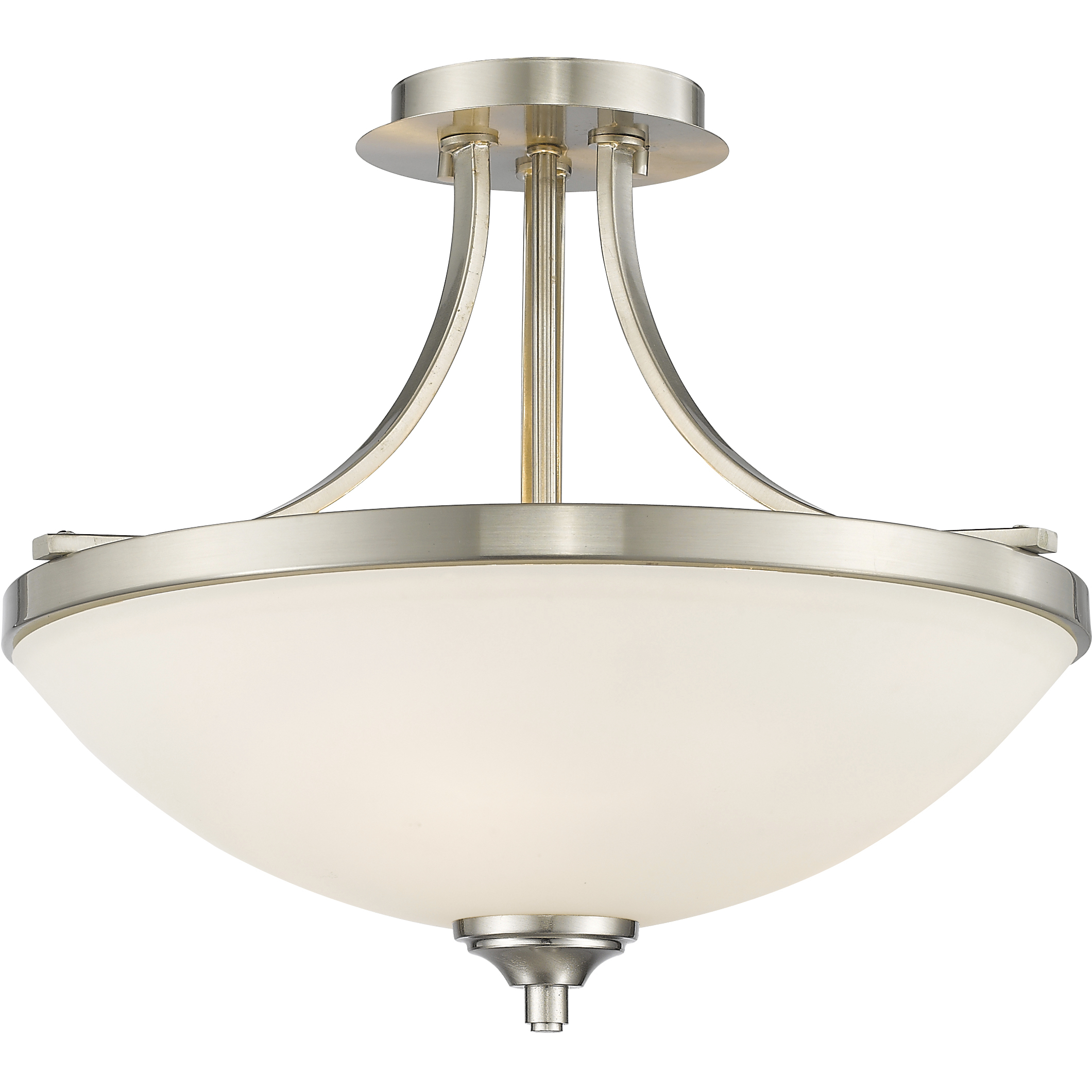 Bordeaux 3 Light 17.13 inch Brushed Nickel Semi Flush Mount Ceiling Light