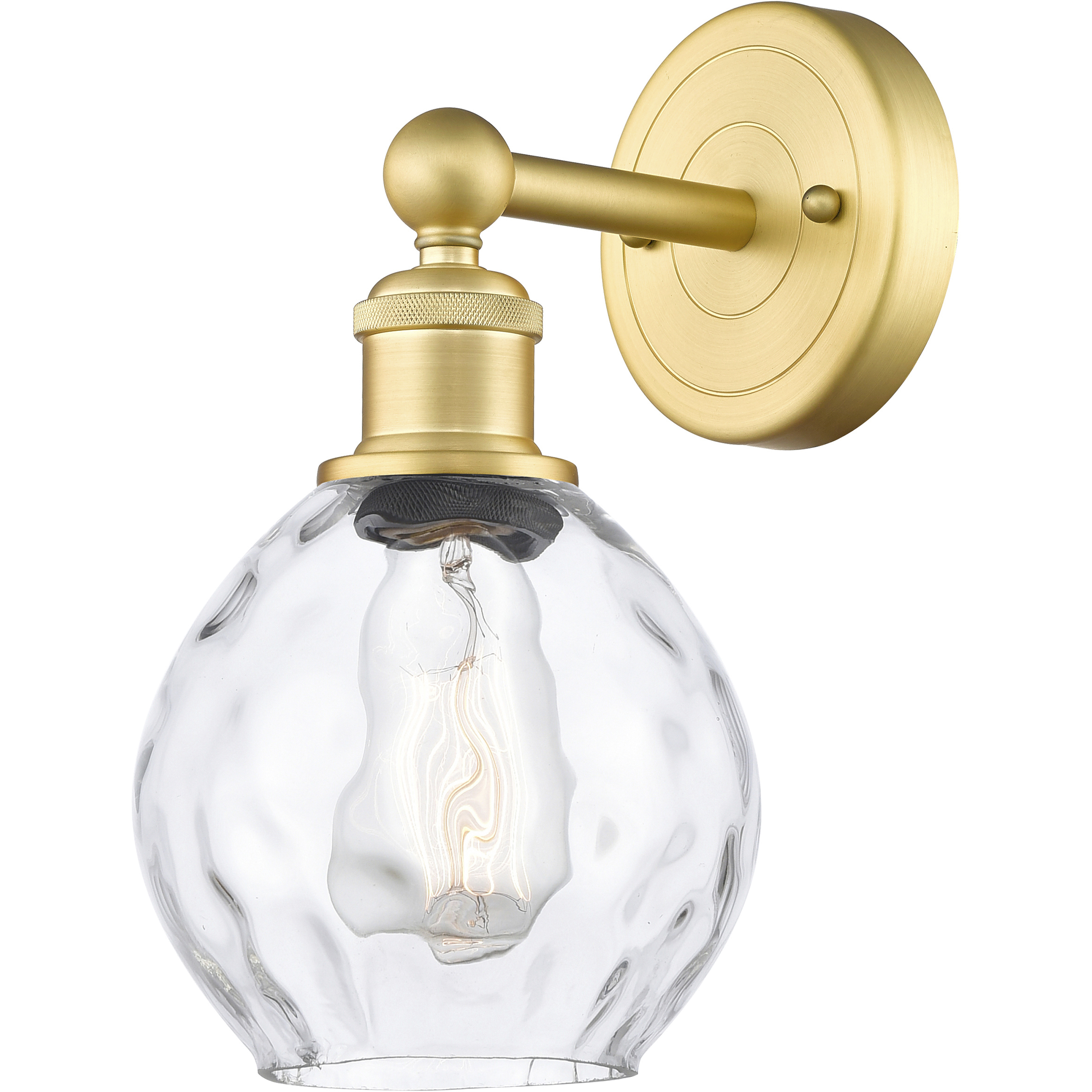 Waverly 1 Light 6 inch Satin Gold Sconce Wall Light in Clear Glass