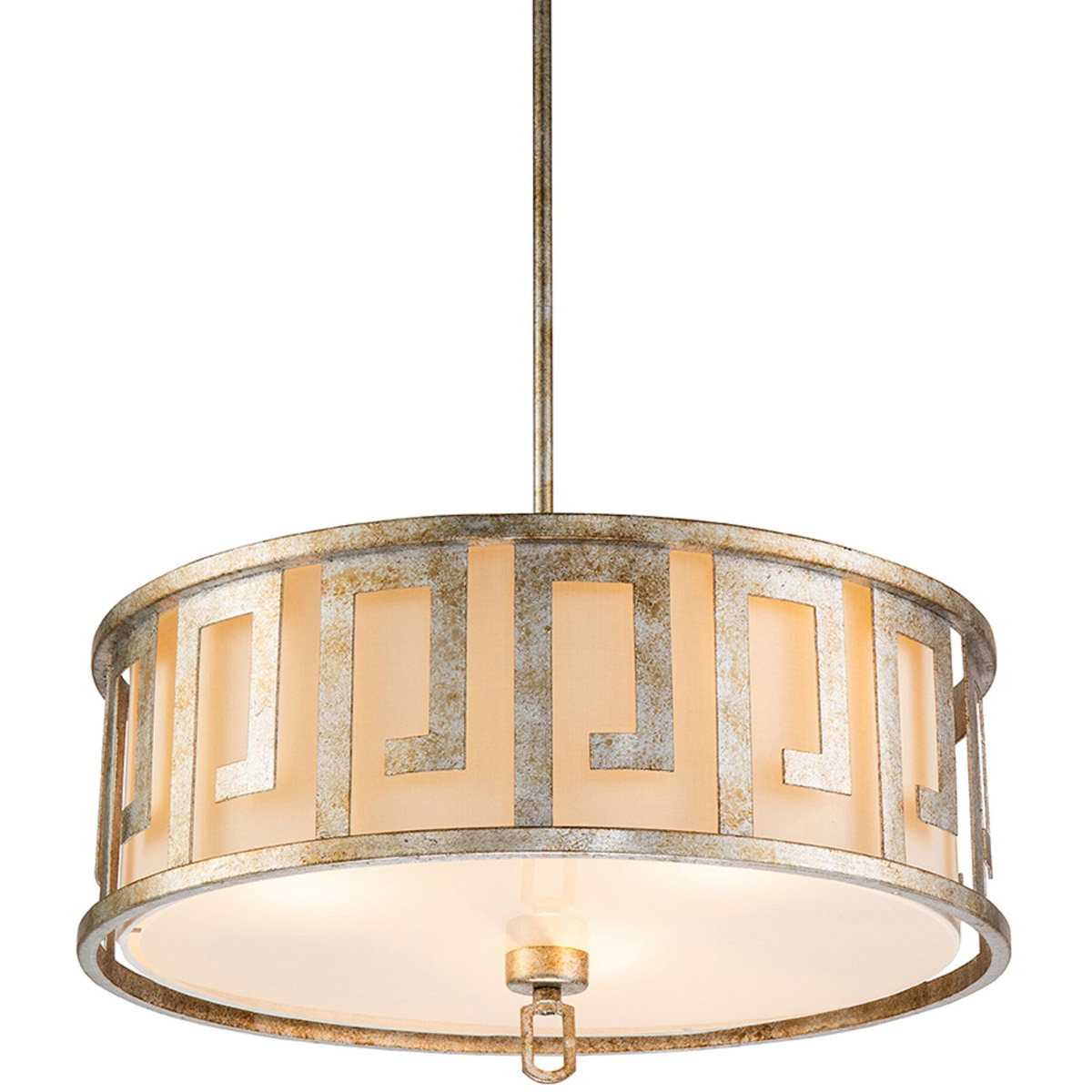 Lemuria 3 Light 22 inch Antique Silver Kitchen Island Pendant to Semi Flush Ceiling Light, Flambeau