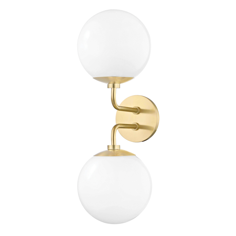 Stella 2 Light 7 inch Aged Brass Wall Sconce Wall Light