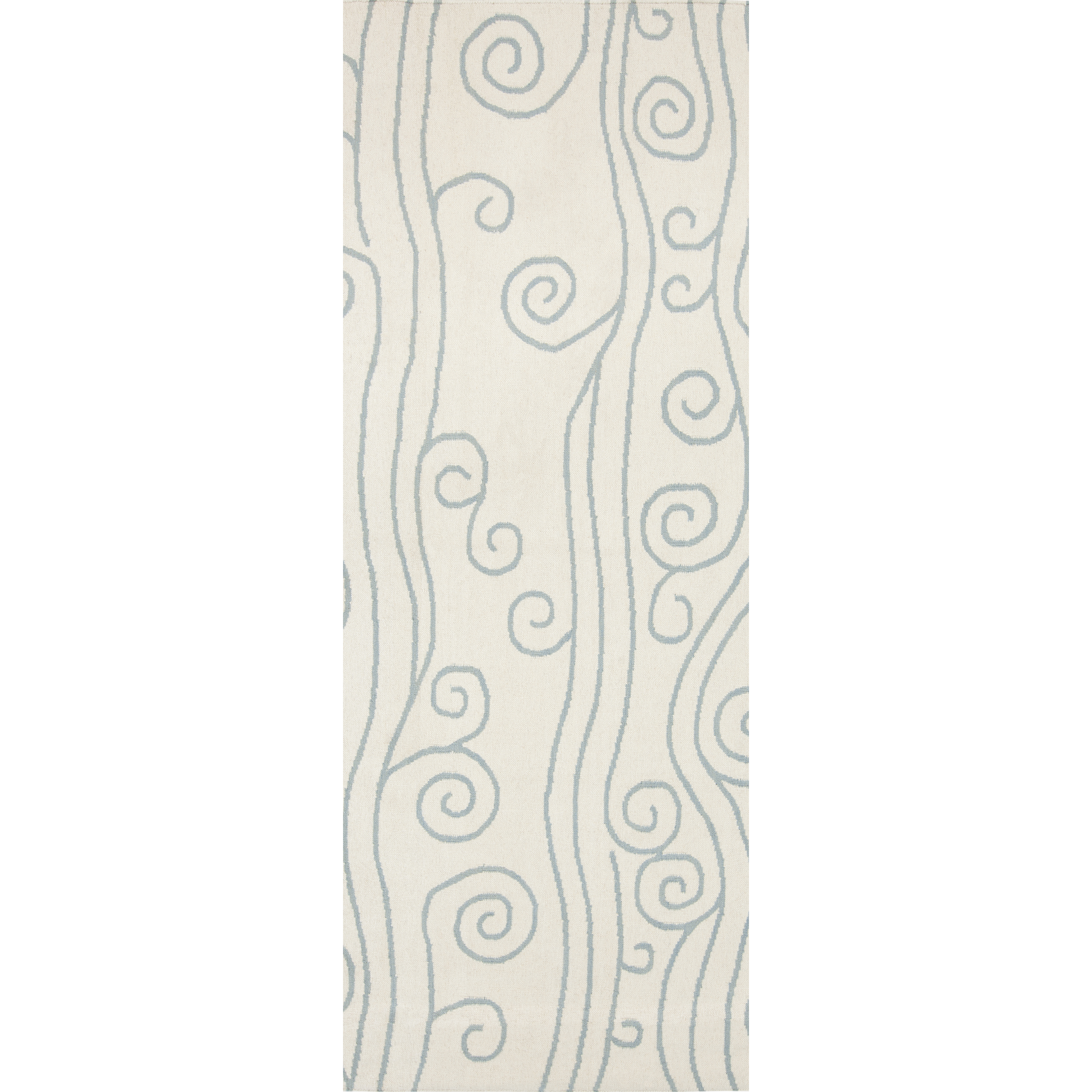 Boardwalk 96 X 30 inch Ivory, Aqua Rug