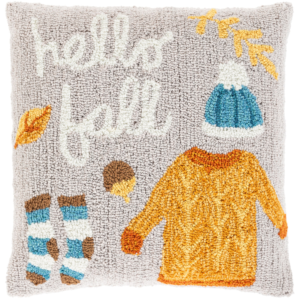 Autumn 18 X 18 inch Cream/Taupe/Saffron/Burnt Orange/Dark Brown Pillow Kit, Square