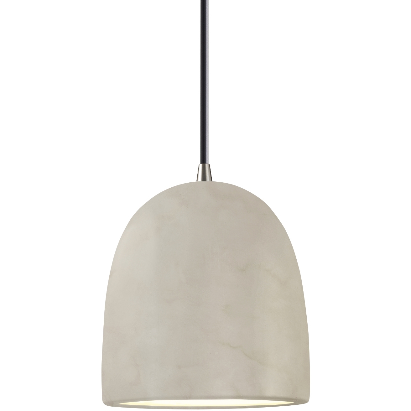 Radiance Collection - Bell Single Drop Pendant in Brushed Nickel, Replaceable Bulb, Antique Patina, Black, Form+Finish+Function