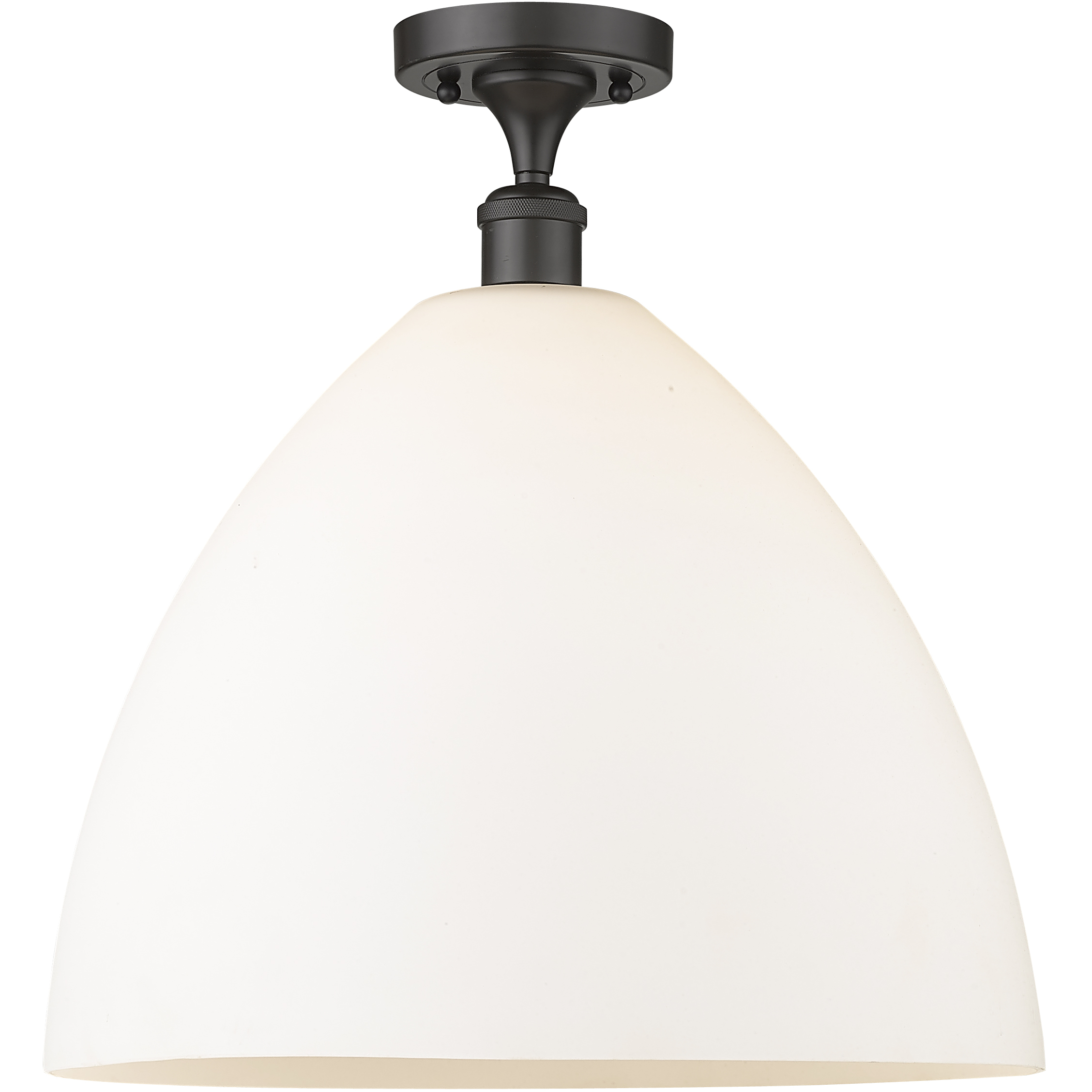 Edison Bristol Glass 1 Light 16 inch Oil Rubbed Bronze Semi-Flush Mount Ceiling Light in Matte White Glass
