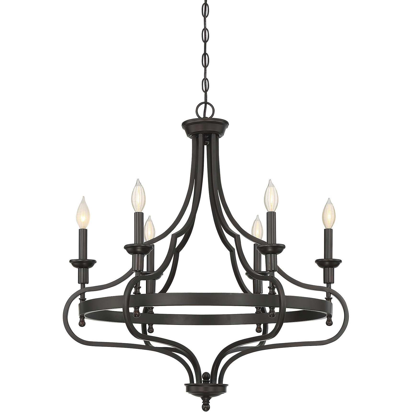 Shields 6 Light 29.25 inch English Bronze Chandelier Ceiling Light