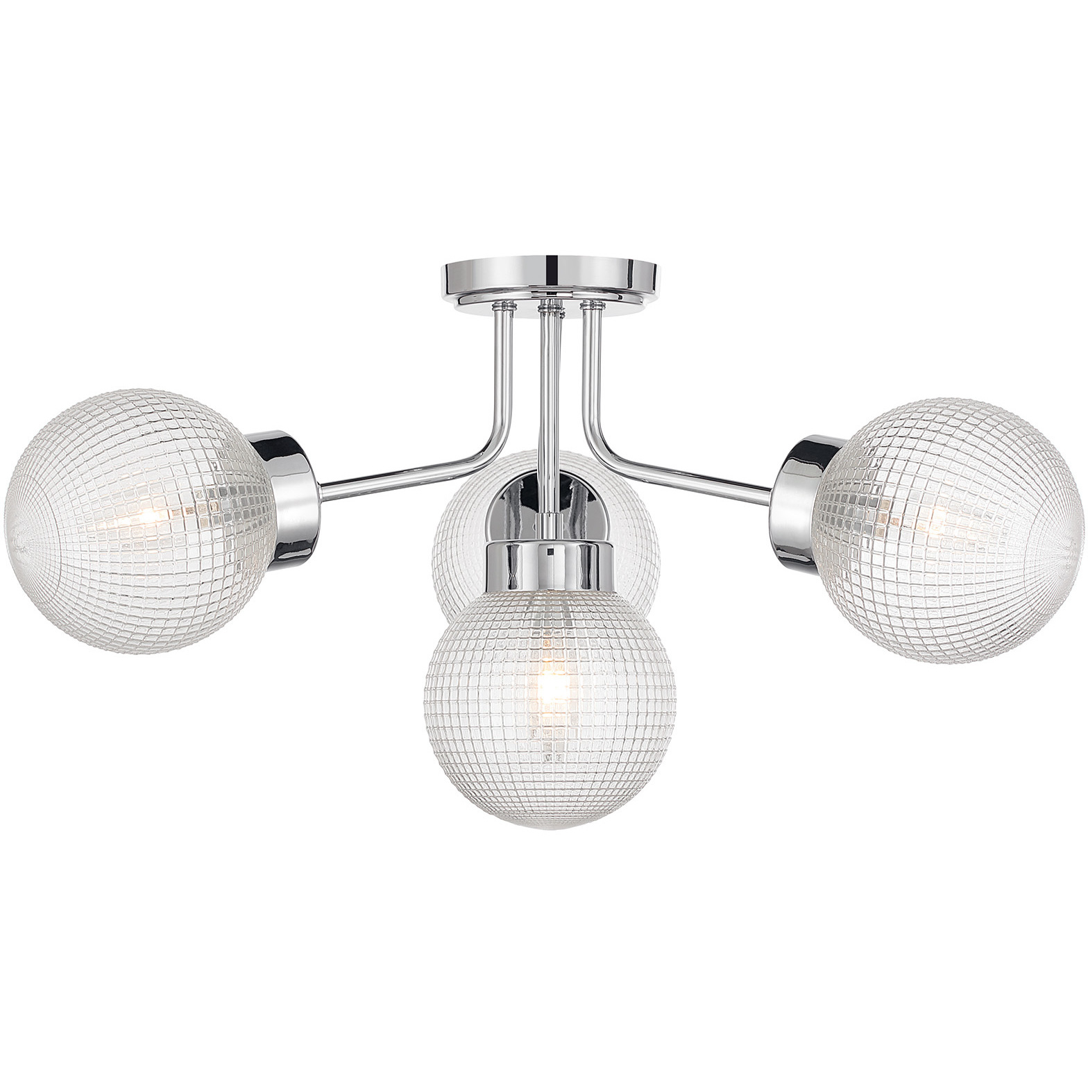 Coral 4 Light 27 inch Chrome Semi-Flush Ceiling Light