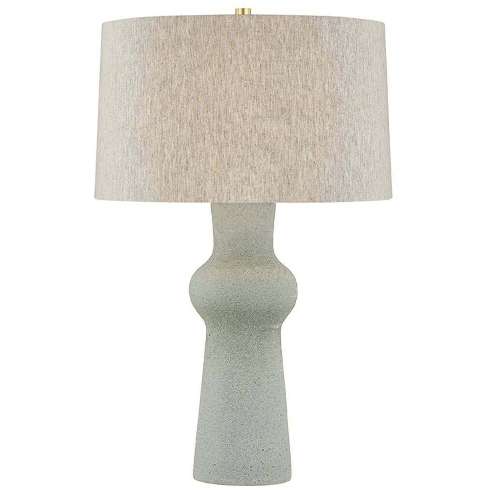 Heathway 29.75 inch 15 watt Aged Brass and Ceramic Hazy Jade Table Lamp Portable Light