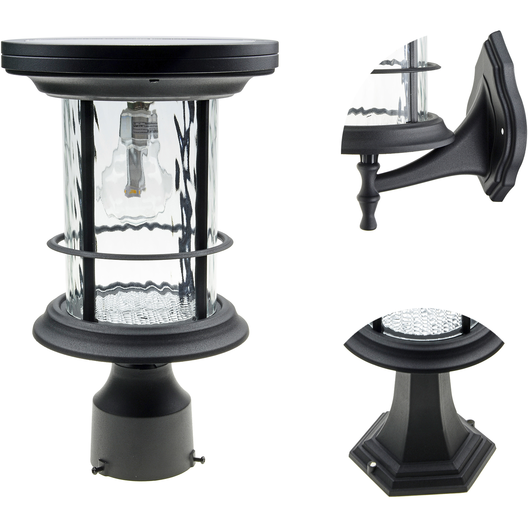 Silo 1 Light 10.13 inch Black Post Light, Solar