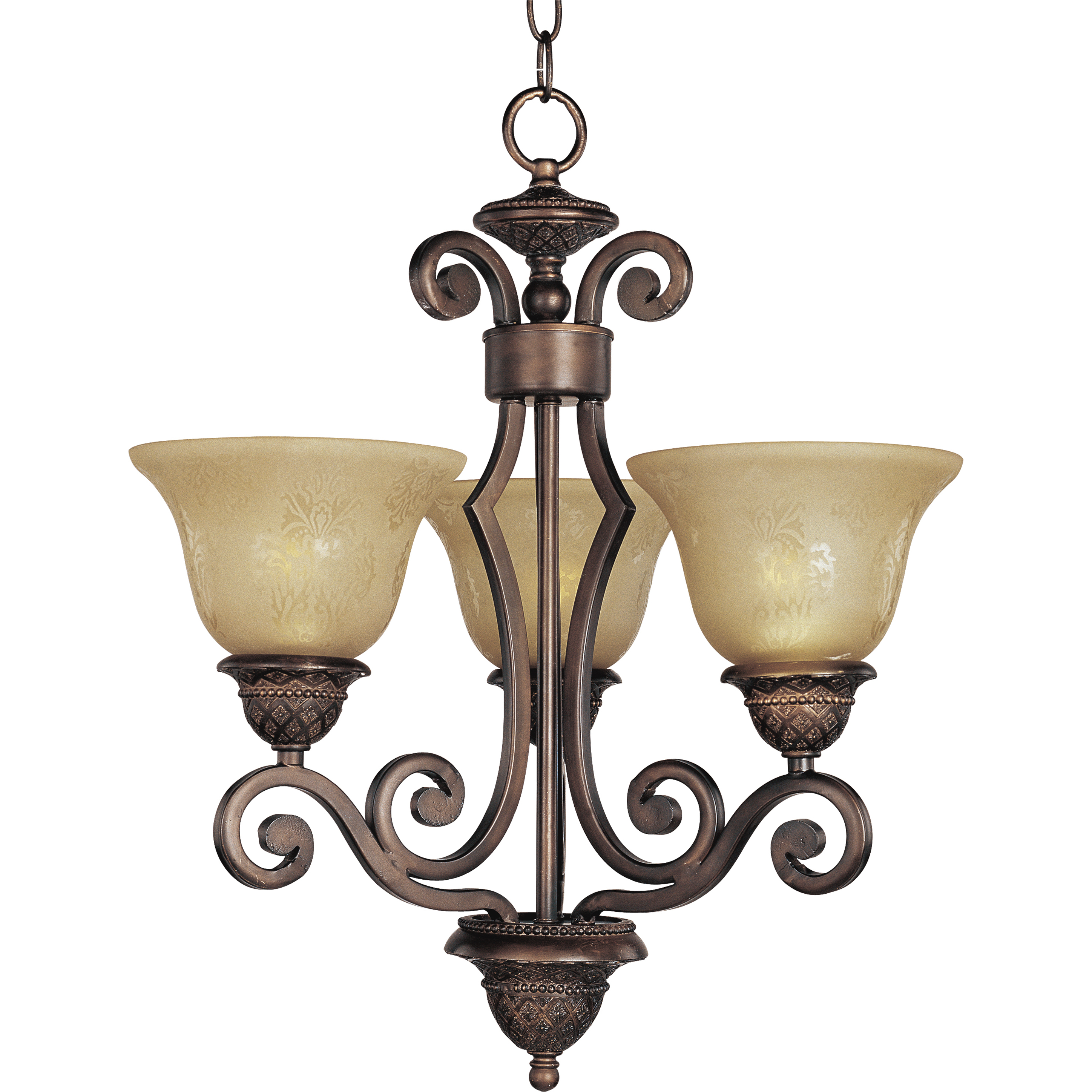 Symphony 3 Light 19 inch Oil Rubbed Bronze Mini Chandelier Ceiling Light