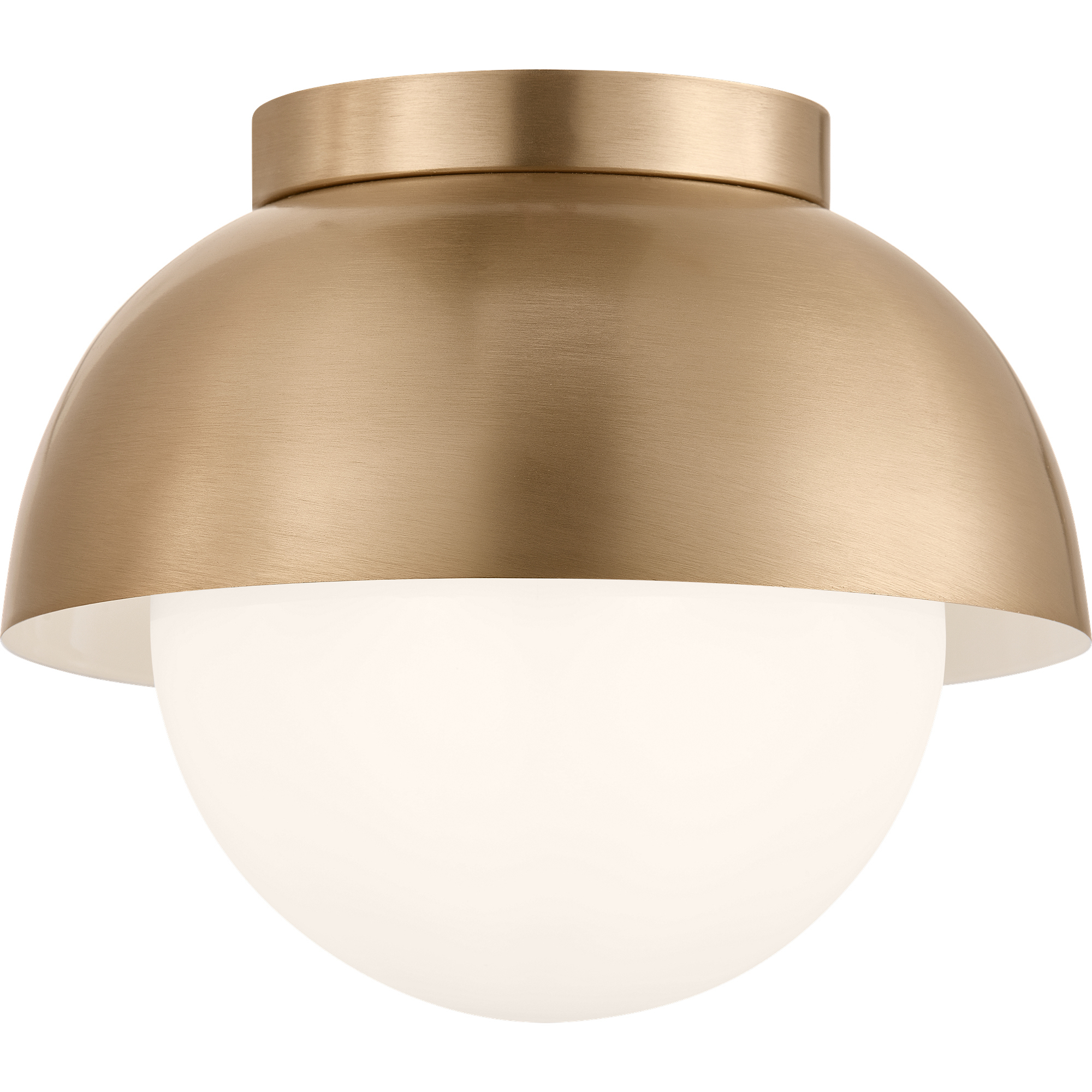 Drew & Jonathan Hyde 1 Light 8 inch Satin Brass Flush Mount Ceiling Light in LED, Medium