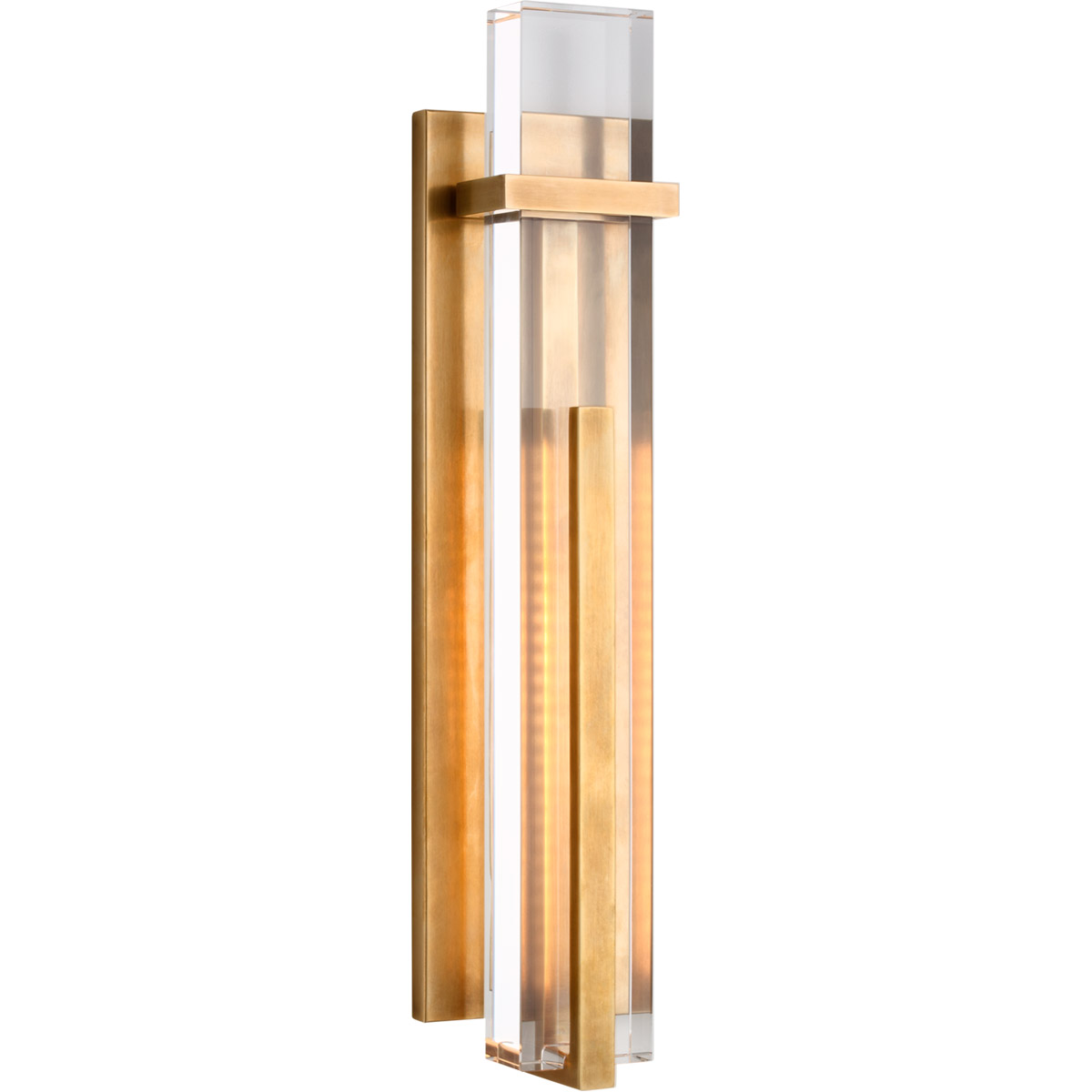 Ian K. Fowler Malik LED 4.5 inch Hand-Rubbed Antique Brass Sconce Wall Light in Clear Glass, Large