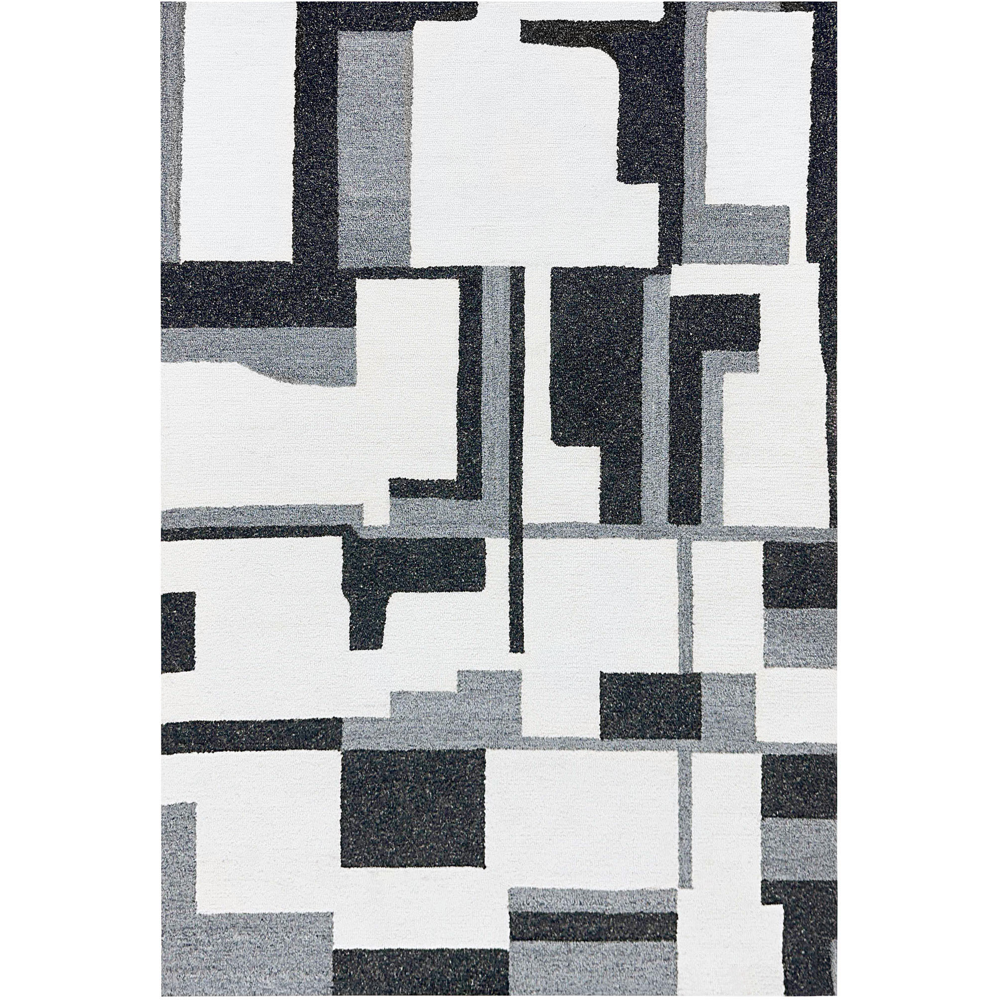 Kali 130 X 94 inch Black/White/Grey Rug in 8 x 11