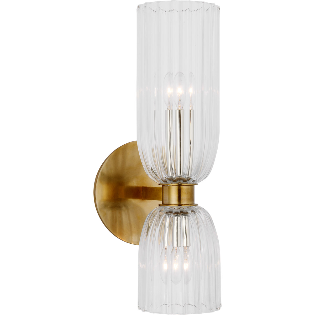 Visual Comfort Signature Collection AERIN Asalea LED 6 inch Hand-Rubbed Antique Brass Double Bath Sconce Wall Light ARN2500HAB-CG - Open Box