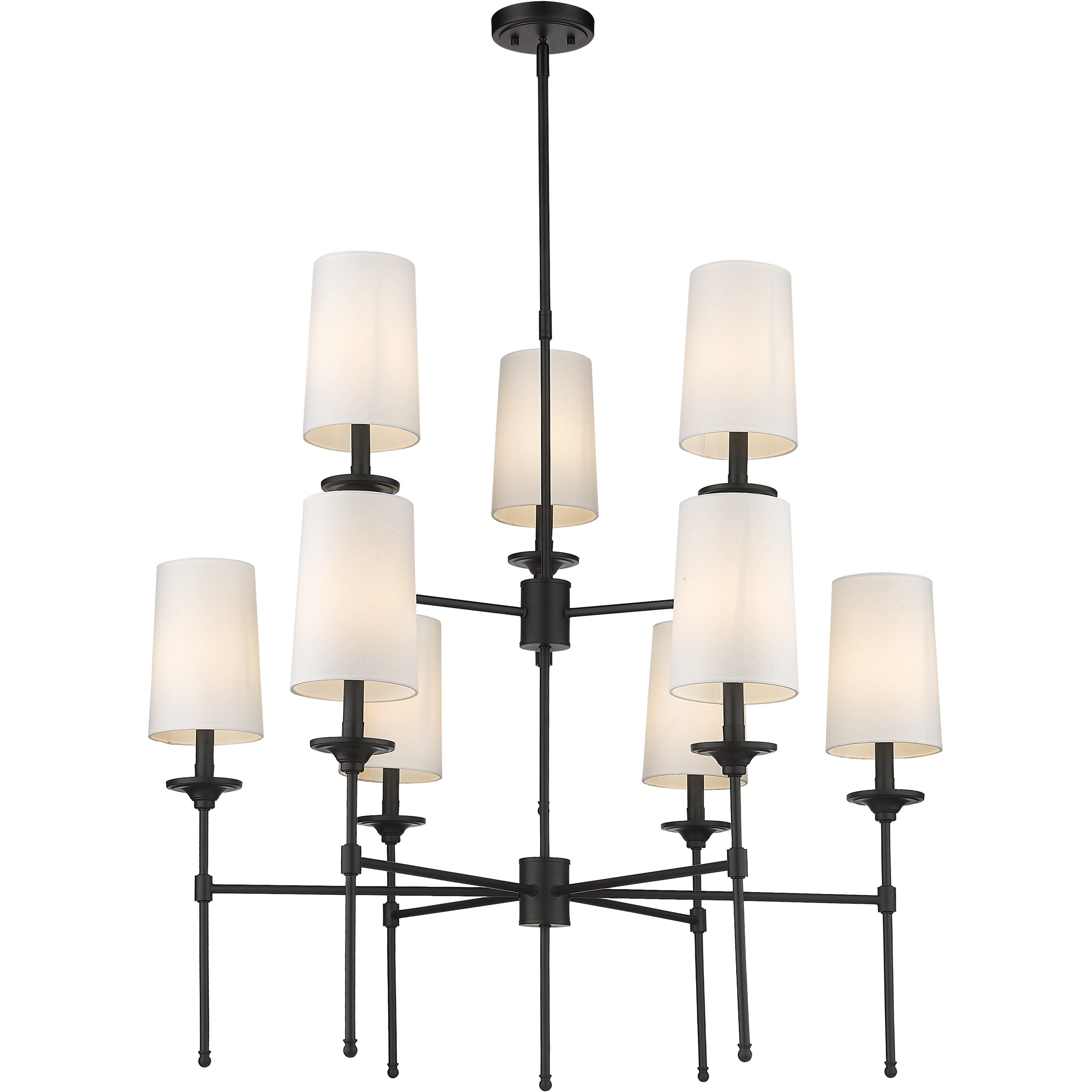 Emily 9 Light 38 inch Matte Black Chandelier Ceiling Light