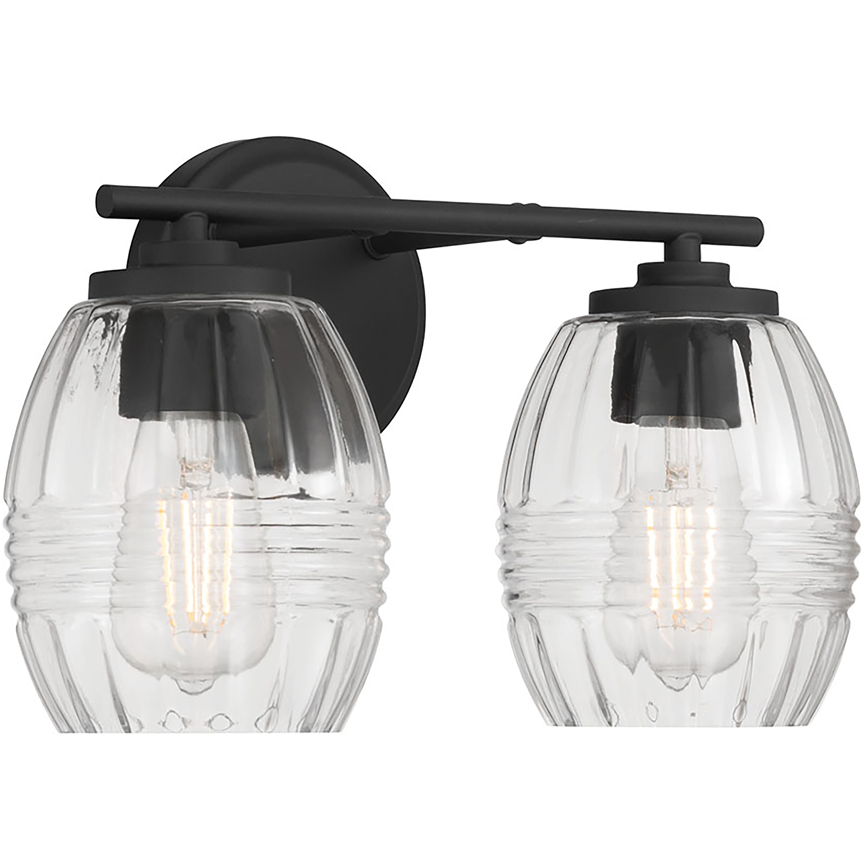 Miravelle 2 Light 14 inch Matte Black Bathroom Vanity Light Wall Light