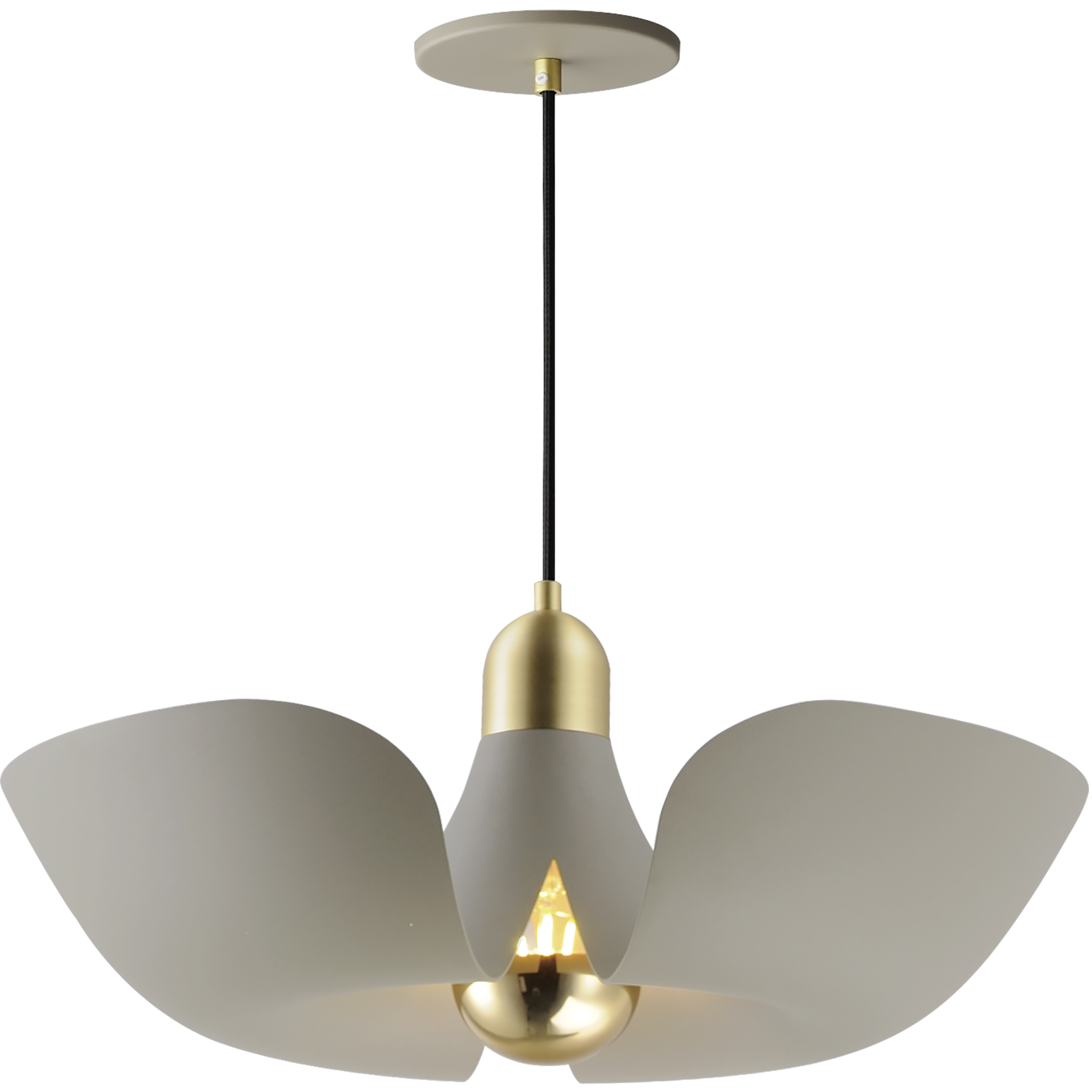 Poppy LED 17.75 inch Silver Gold and Satin Brass Single Pendant Ceiling Light