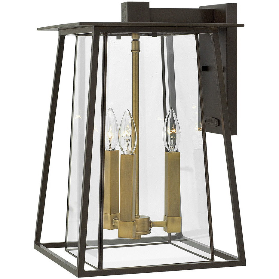 Walker Outdoor Wall Mount Lantern in Buckeye Bronze, Non-LED, Large