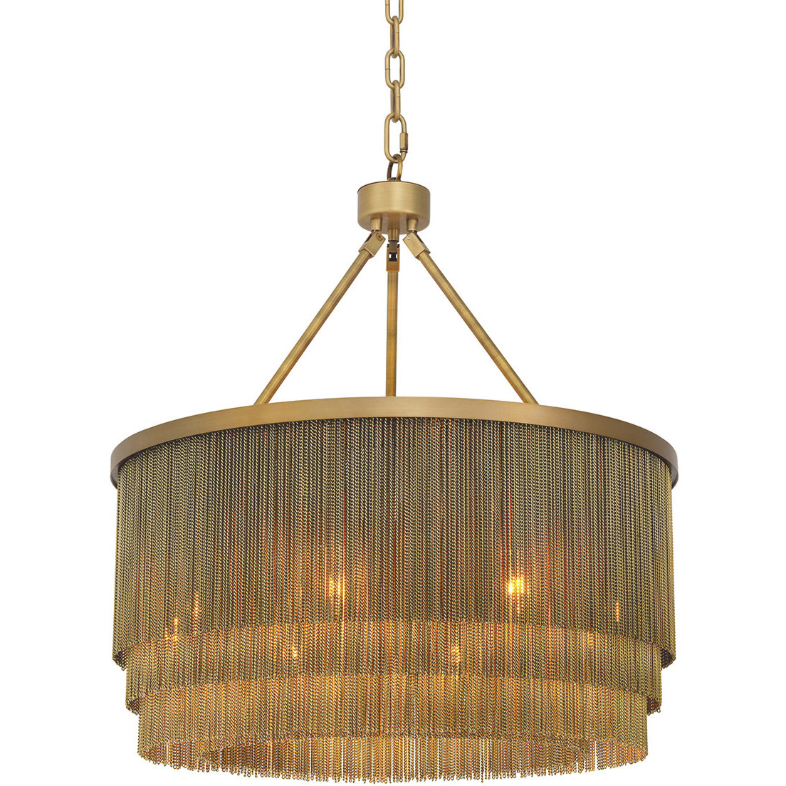 Tissot 8 Light 23.62 inch Antique Brass Chandelier Ceiling Light, Small