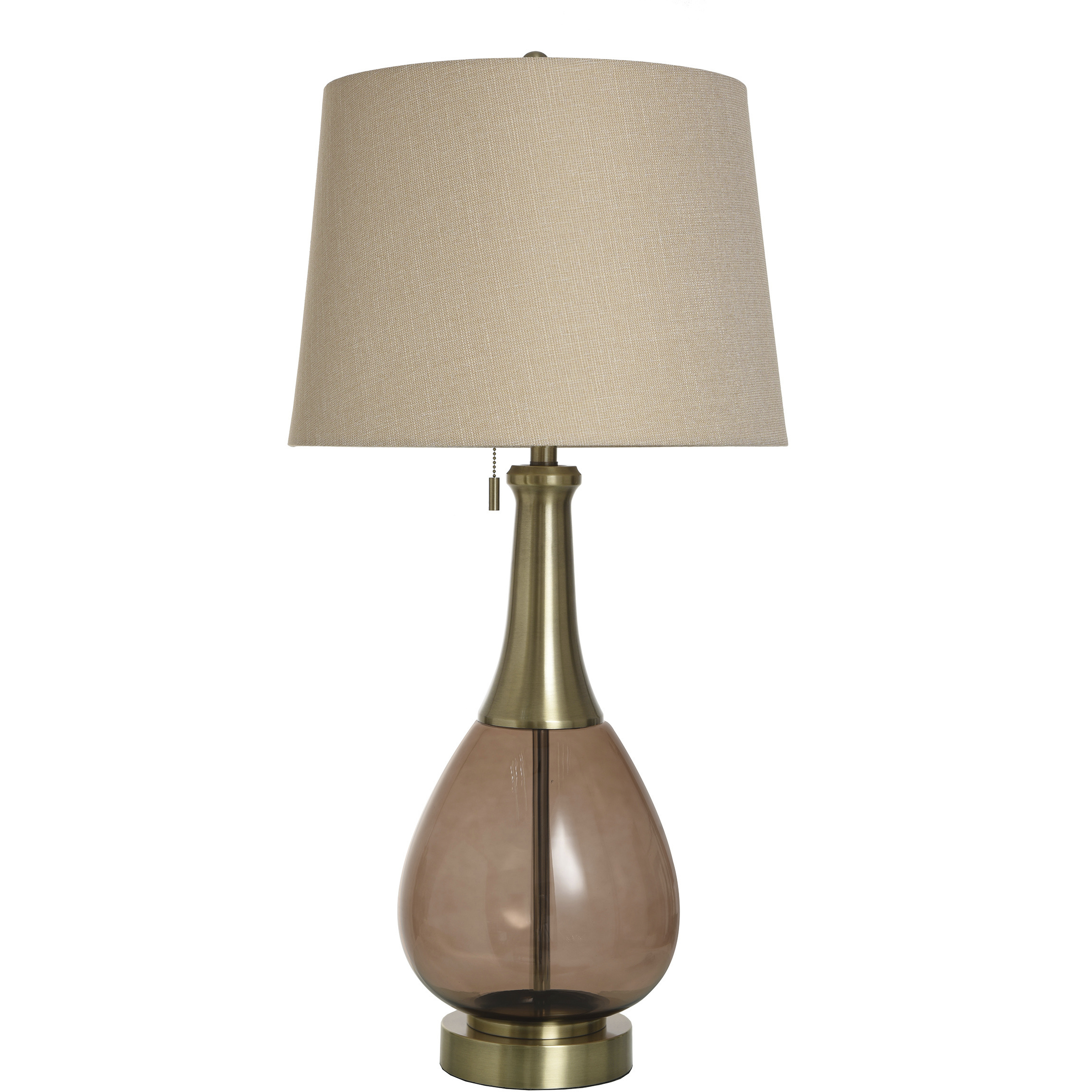 Isaiah 37 inch 100.00 watt Wine Amber Tint and Brass Table Lamp Portable Light