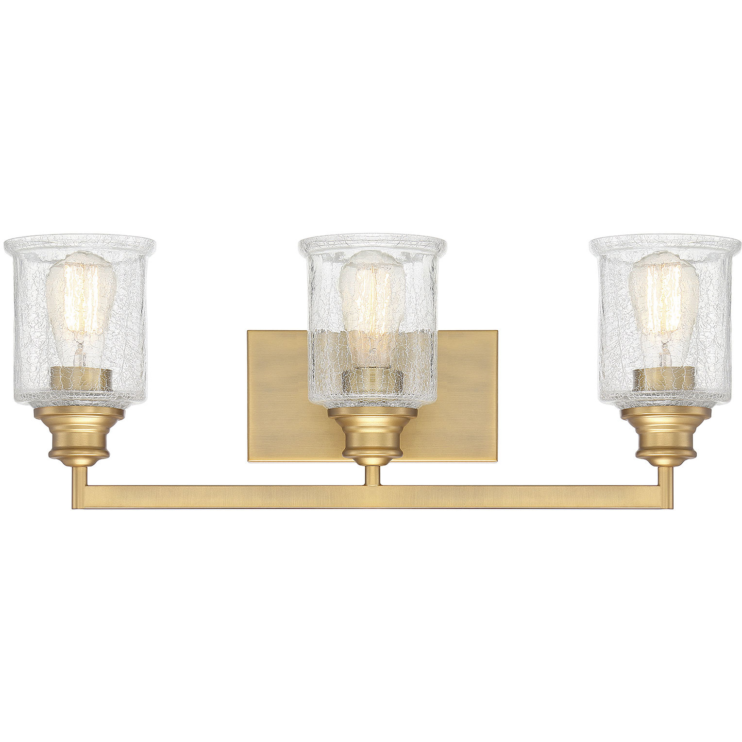 Hampton 3 Light 24 inch Warm Brass Bathroom Vanity Light Wall Light