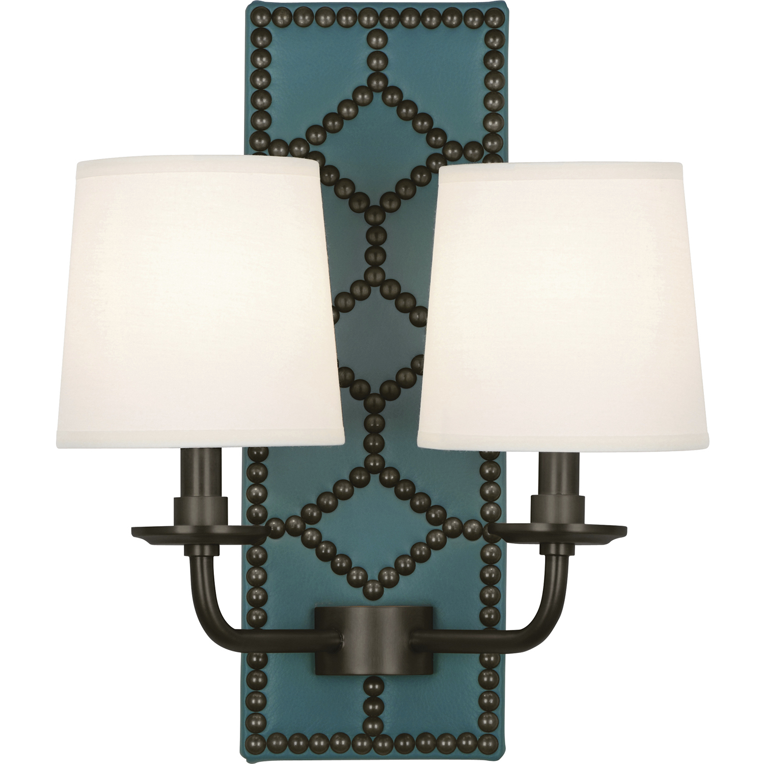 Williamsburg Lightfoot 2 Light 13.5 inch Mayo Teal Wall Sconce Wall Light in Deep Patina Bronze