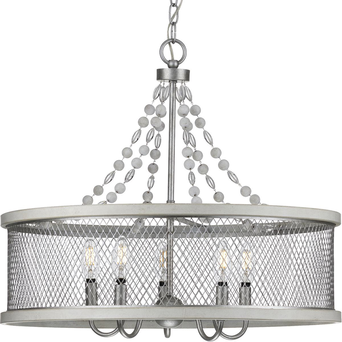 Austelle 5 Light 24 inch Galvanized Chandelier Ceiling Light