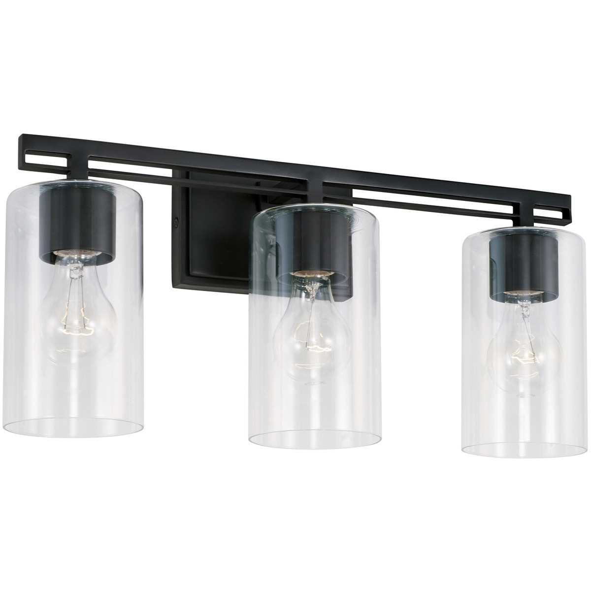 Elijah 3 Light 18.25 inch Matte Black Vanity Light Wall Light