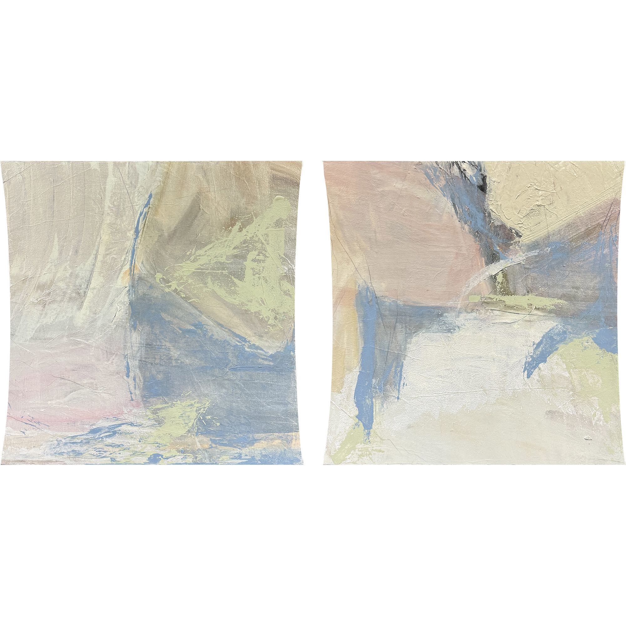 Finding Peace Pink and Blue and Green and White Wall Sculpture, The Studio