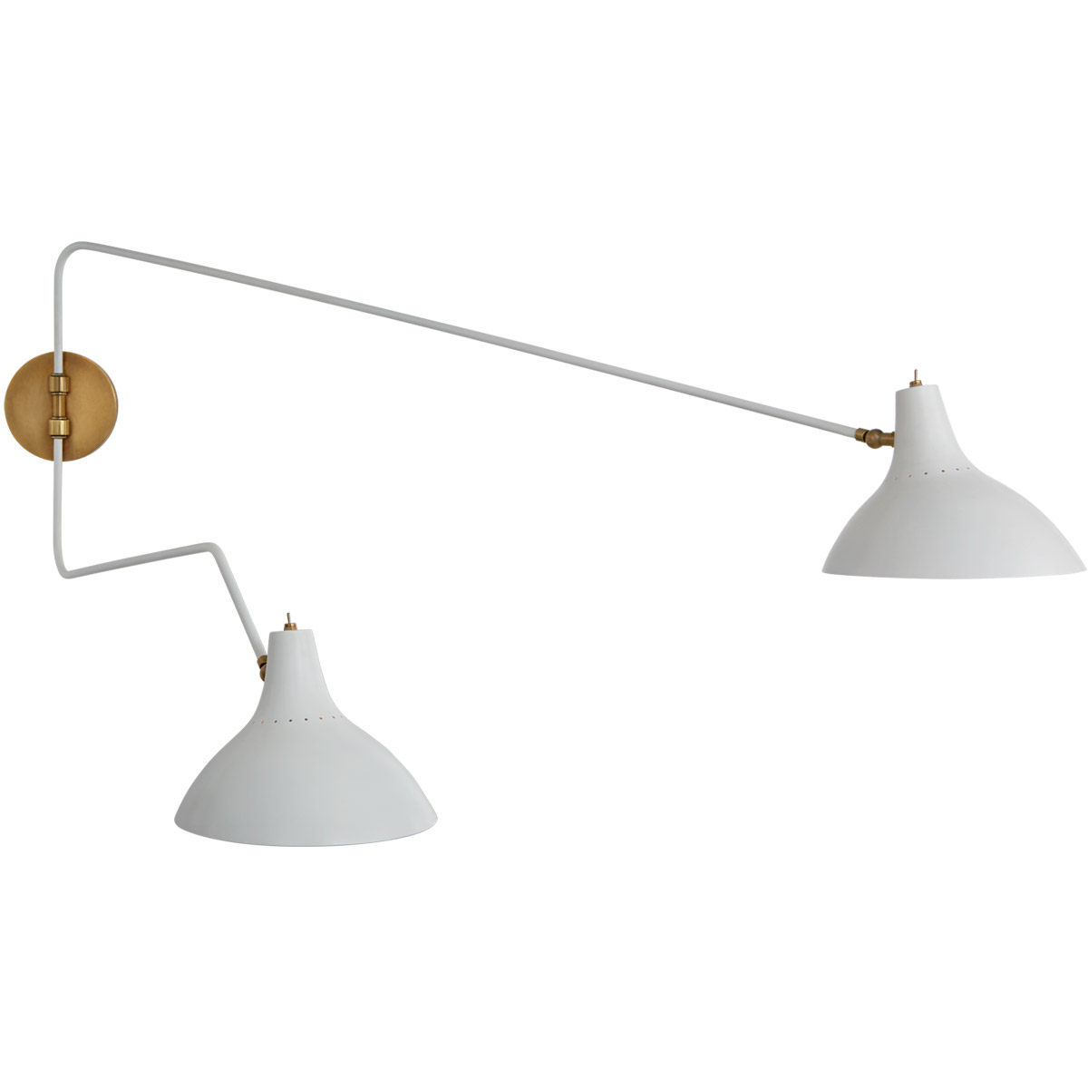AERIN Charlton 9.25 inch 40 watt White Double Wall Light, Large