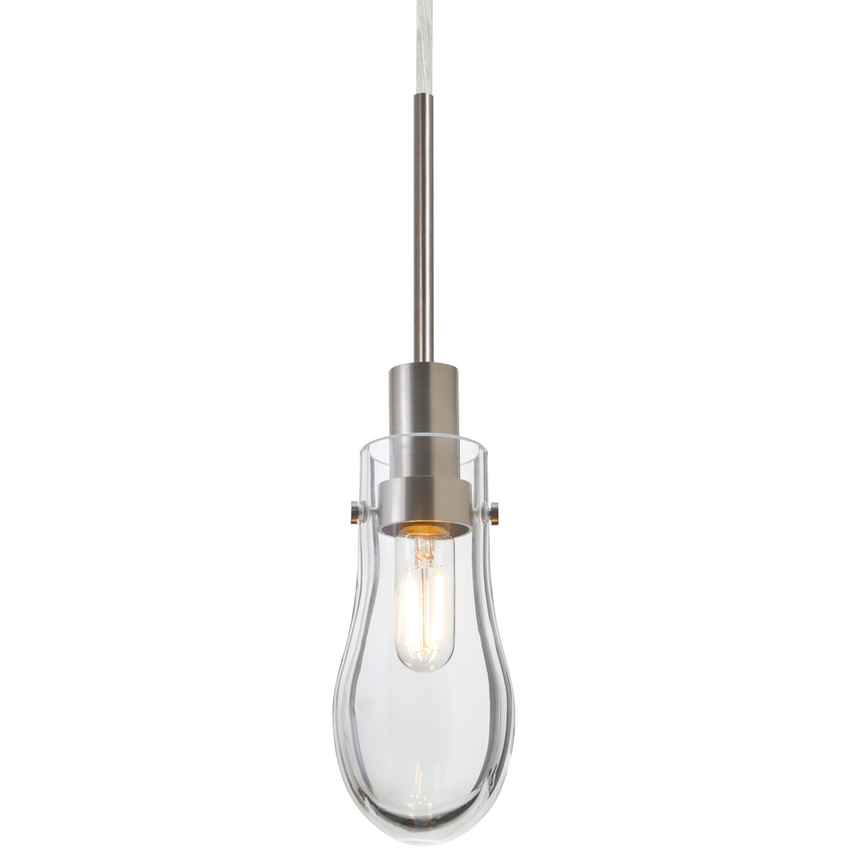 Wish 1 Light Satin Nickel Pendant Ceiling Light