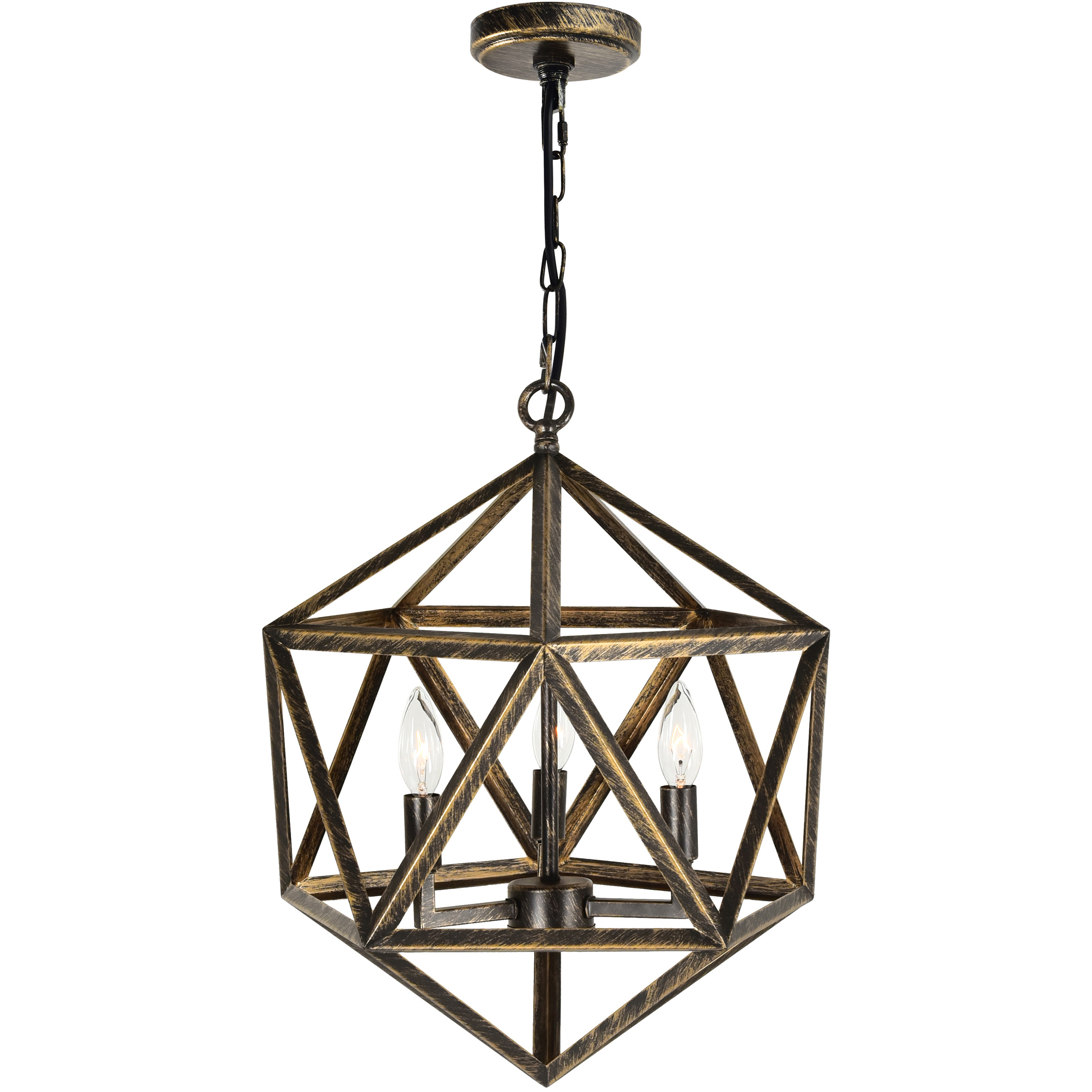 Amazon 3 Light 17 inch Antique forged copper Up Pendant Ceiling Light