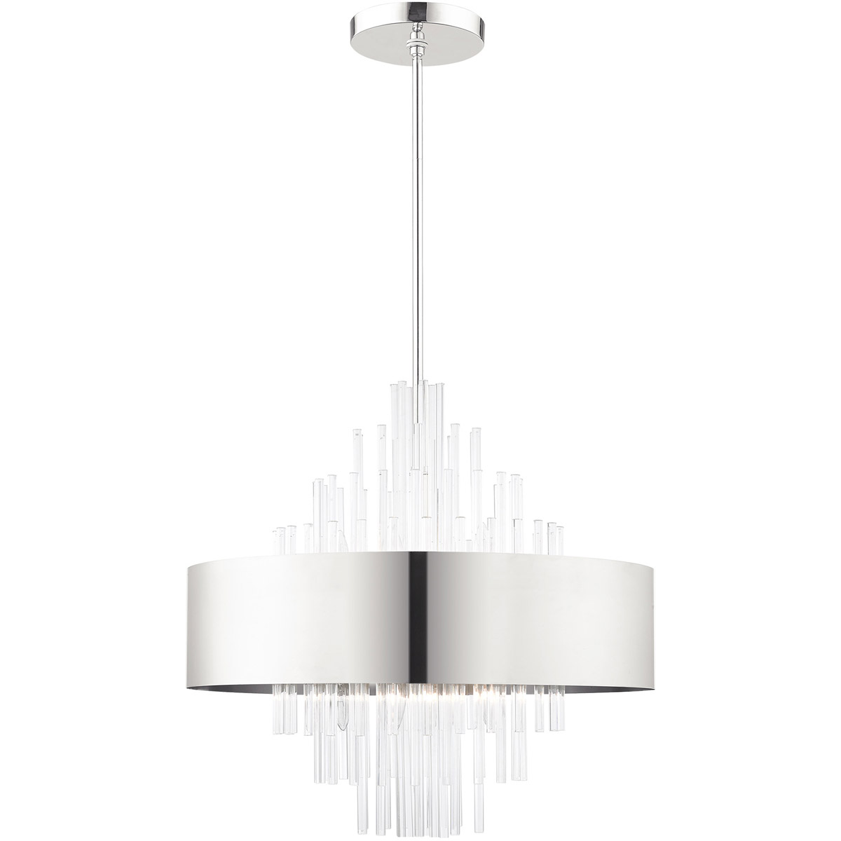 Orenburg 10 Light 26 inch Polished Nickel Pendant Chandelier Ceiling Light