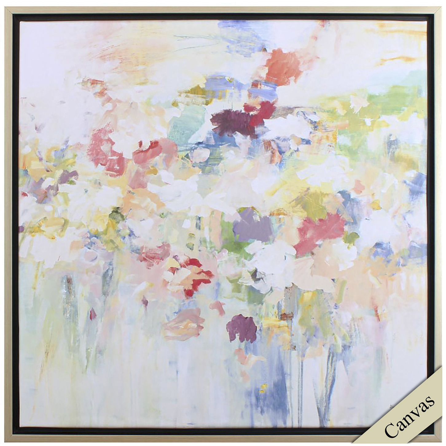 Florals Green and Blue and Pink and Yellow Canvas, Propac