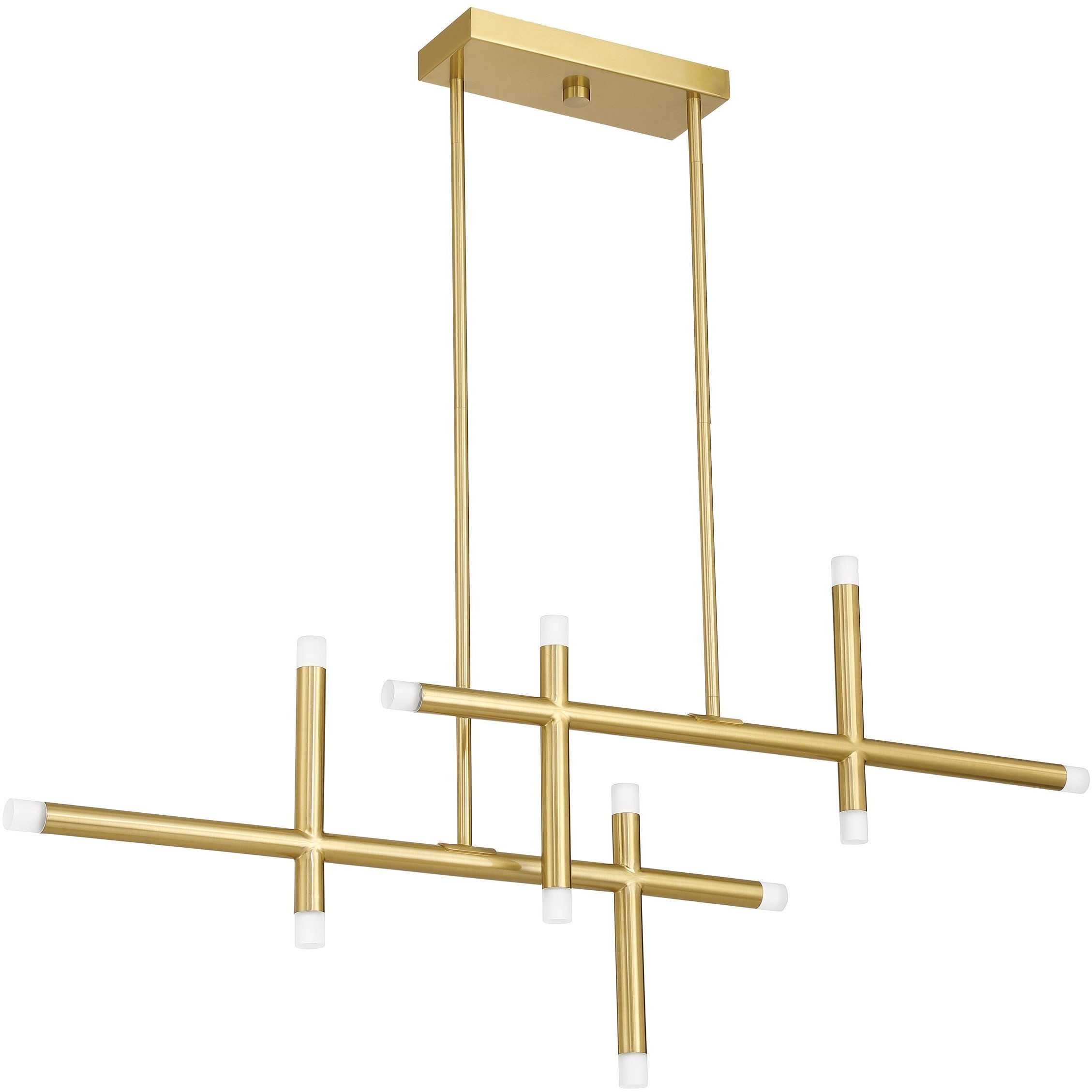 Manhattan LED 48 inch Brushed Gold Linear Chandelier Ceiling Light