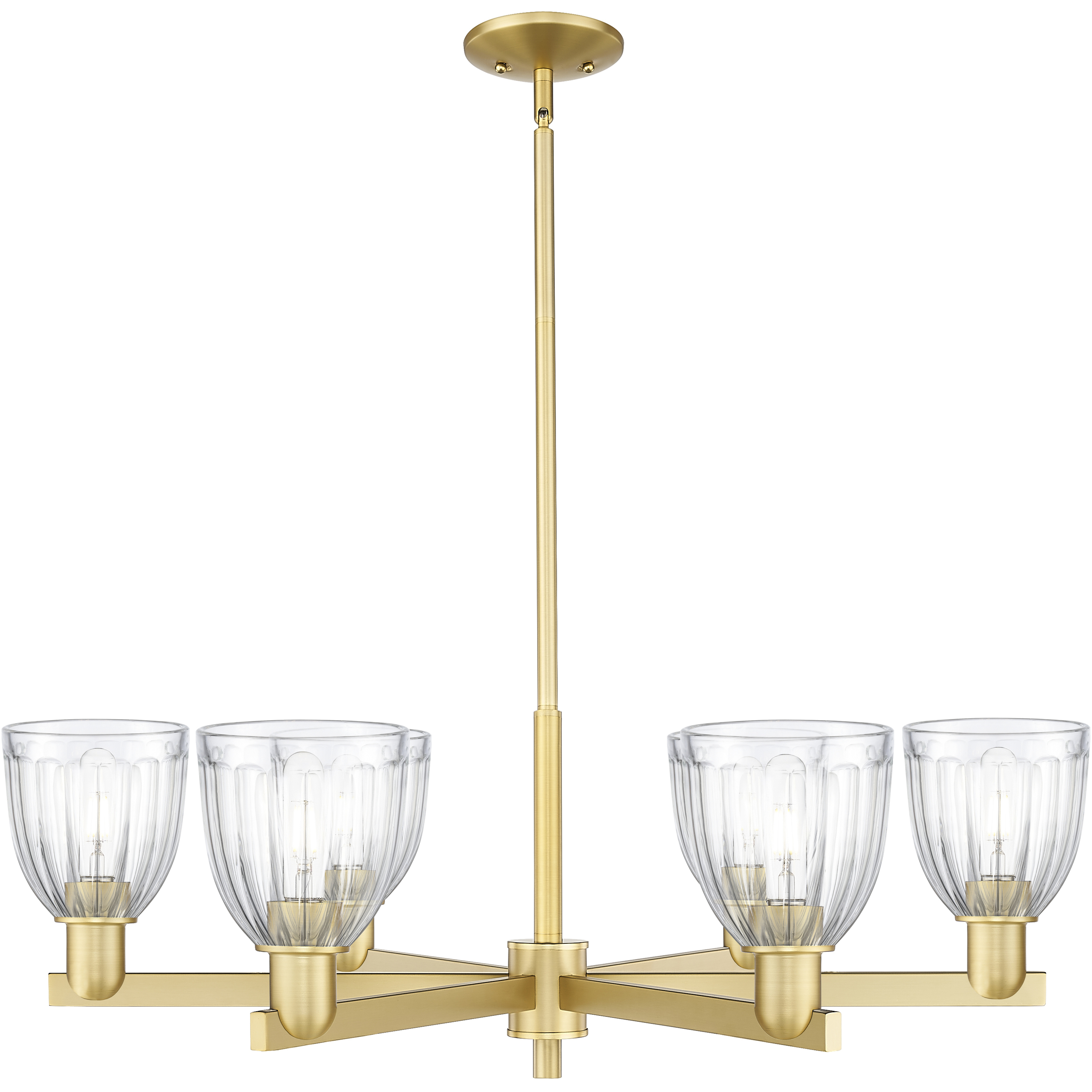 Arcadia Brookfield 6 Light 35.5 inch Satin Gold Chandelier Ceiling Light
