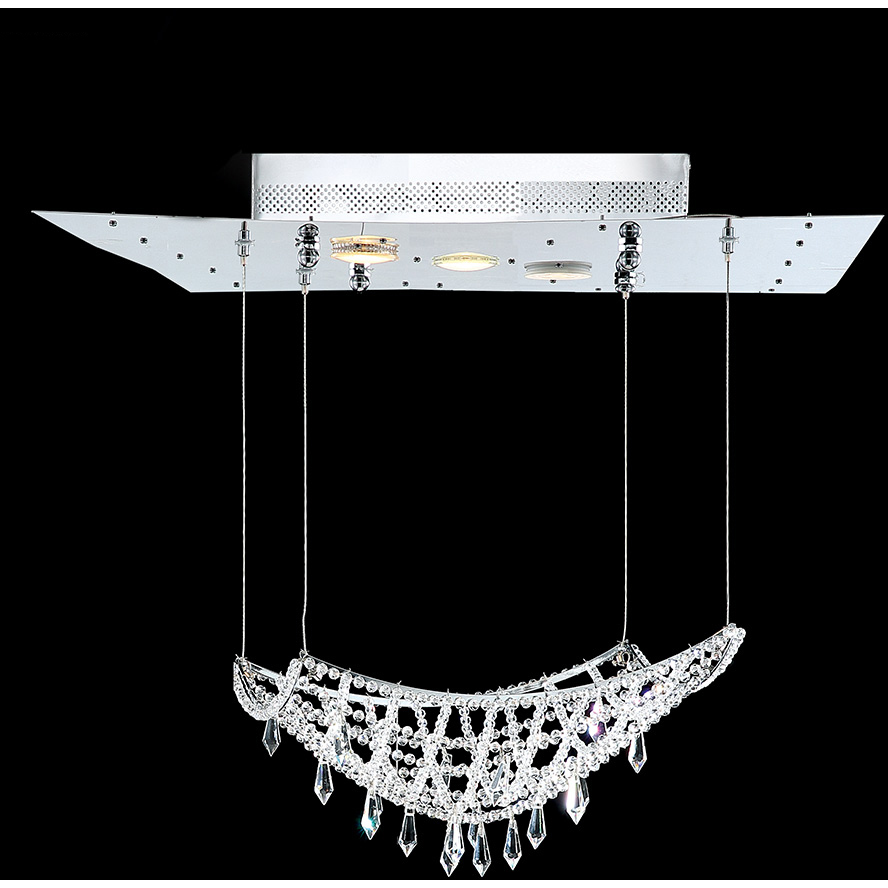 Contemporary 3 Light 22 inch Silver Chandelier Ceiling Light