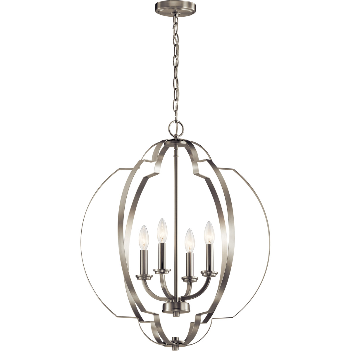 Voleta 4 Light 22 inch Brushed Nickel Large Foyer Pendants Ceiling Light, Large