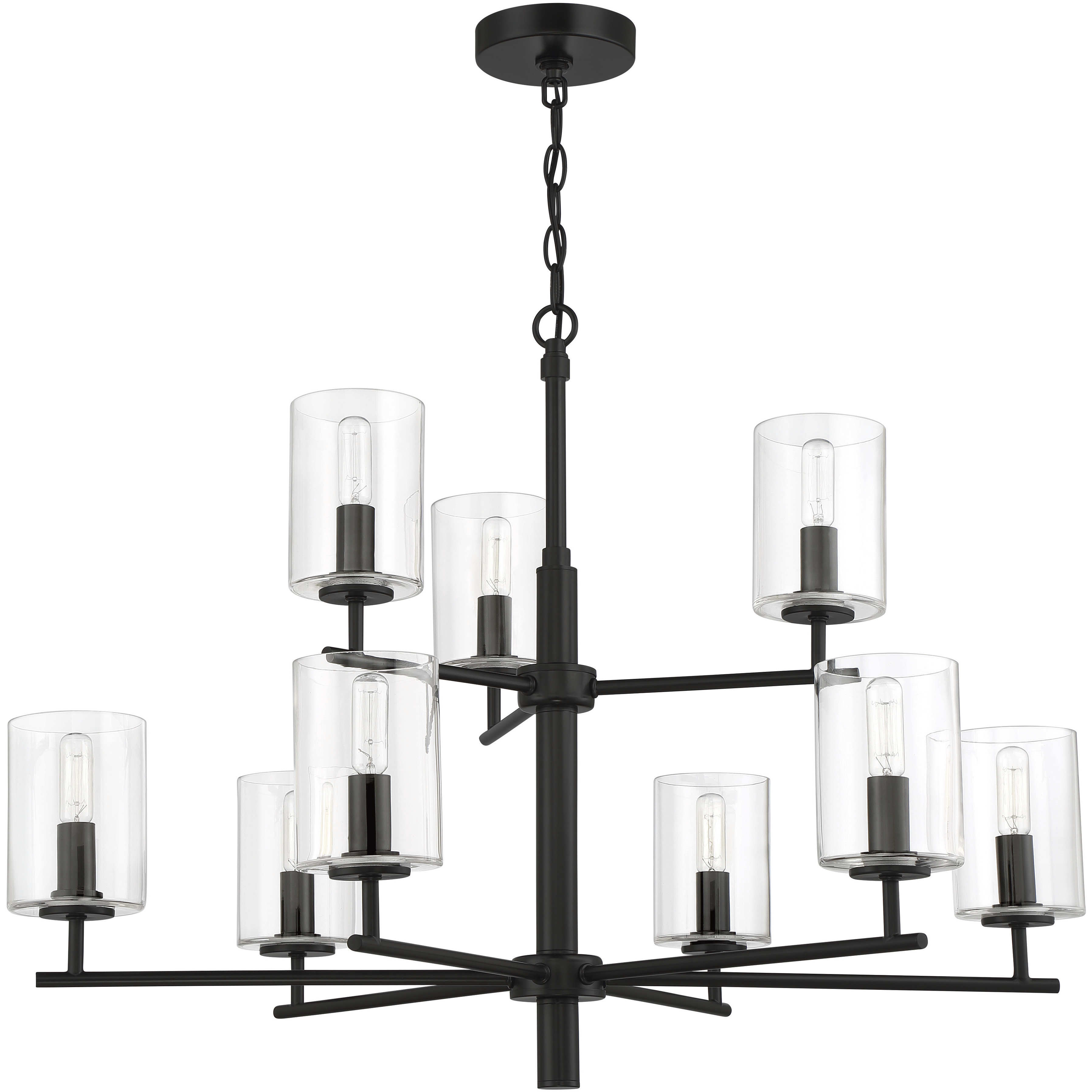 Hailie 9 Light 32 inch Flat Black Chandelier Ceiling Light