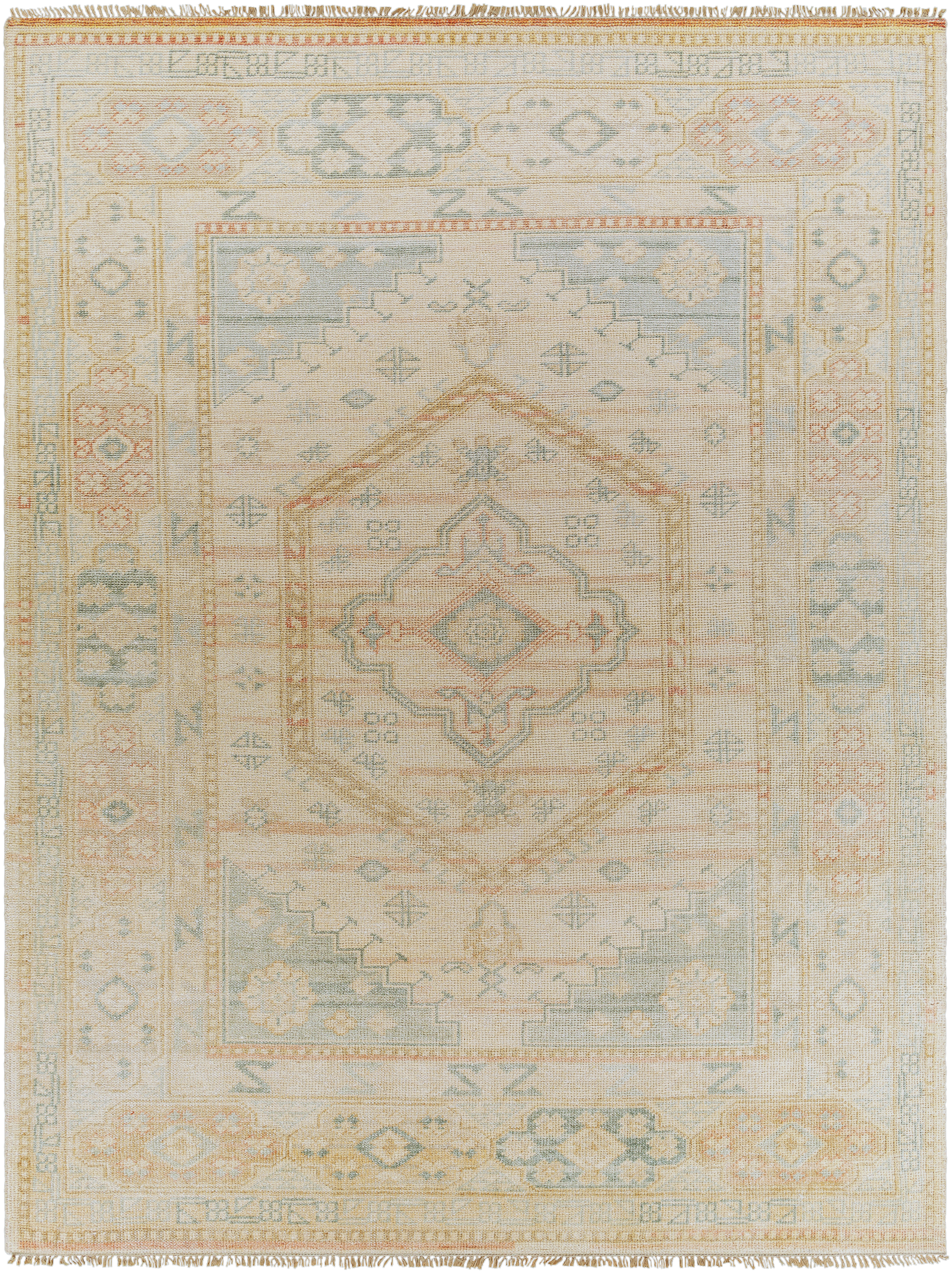Anadolu 120 X 96 inch Ice Blue Rug, Rectangle