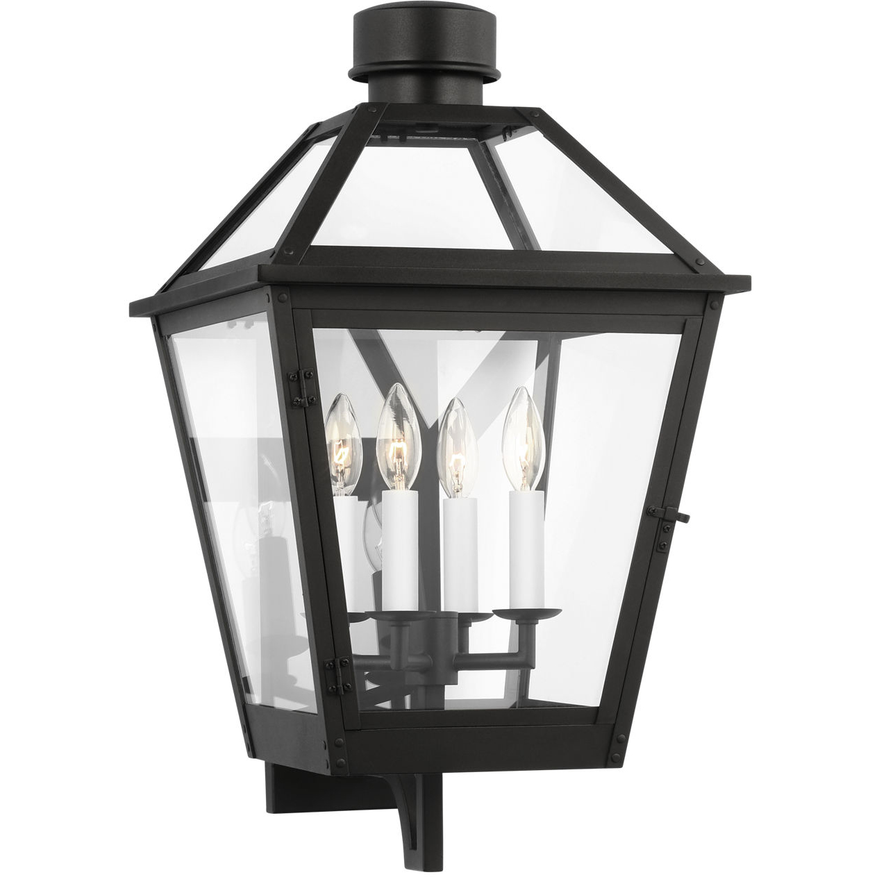 C&M by Chapman & Myers Hyannis 4 Light 24.25 inch Textured Black Outdoor Wall Lantern