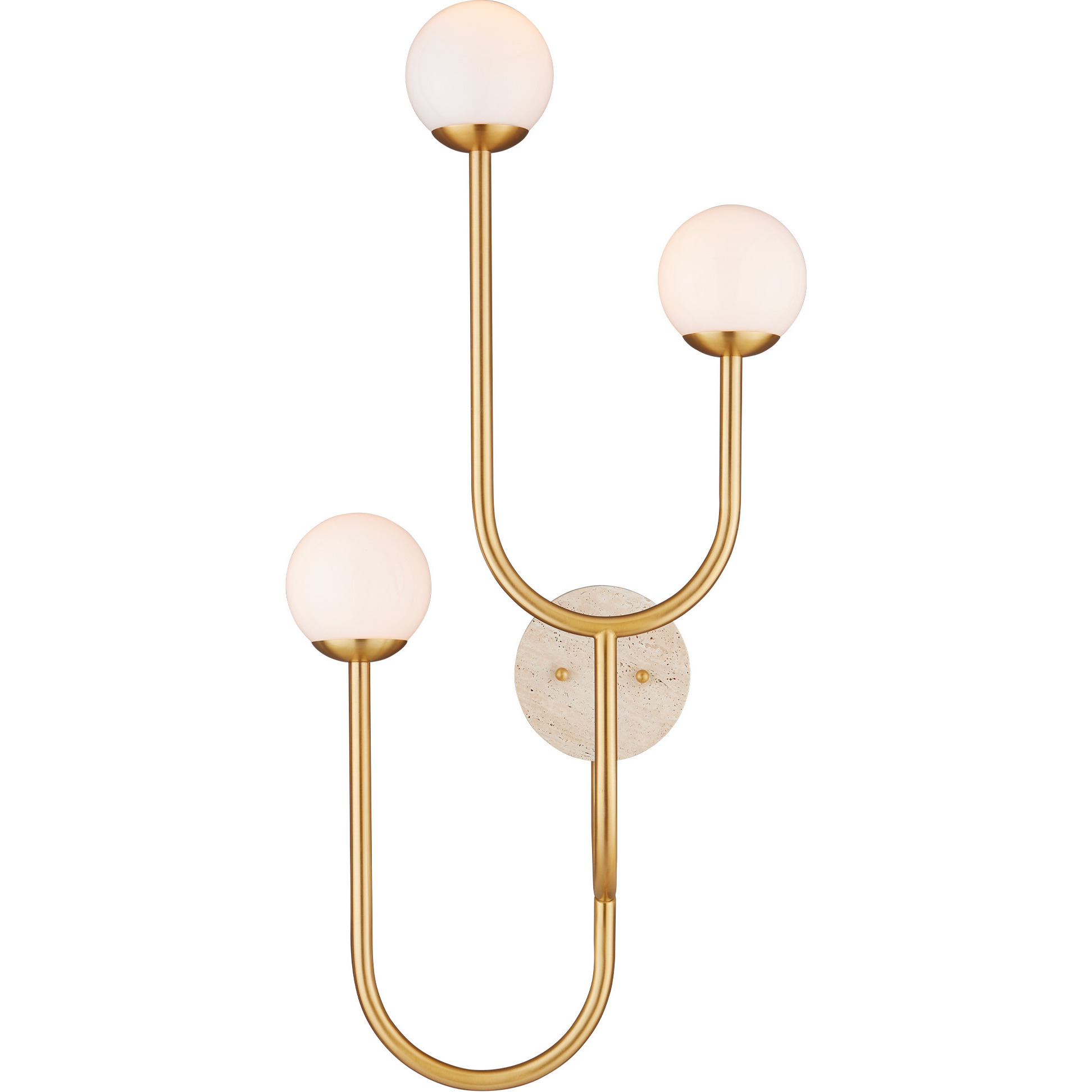 Highsmith 3 Light 17.25 inch Brass Wall Sconce Wall Light, Left