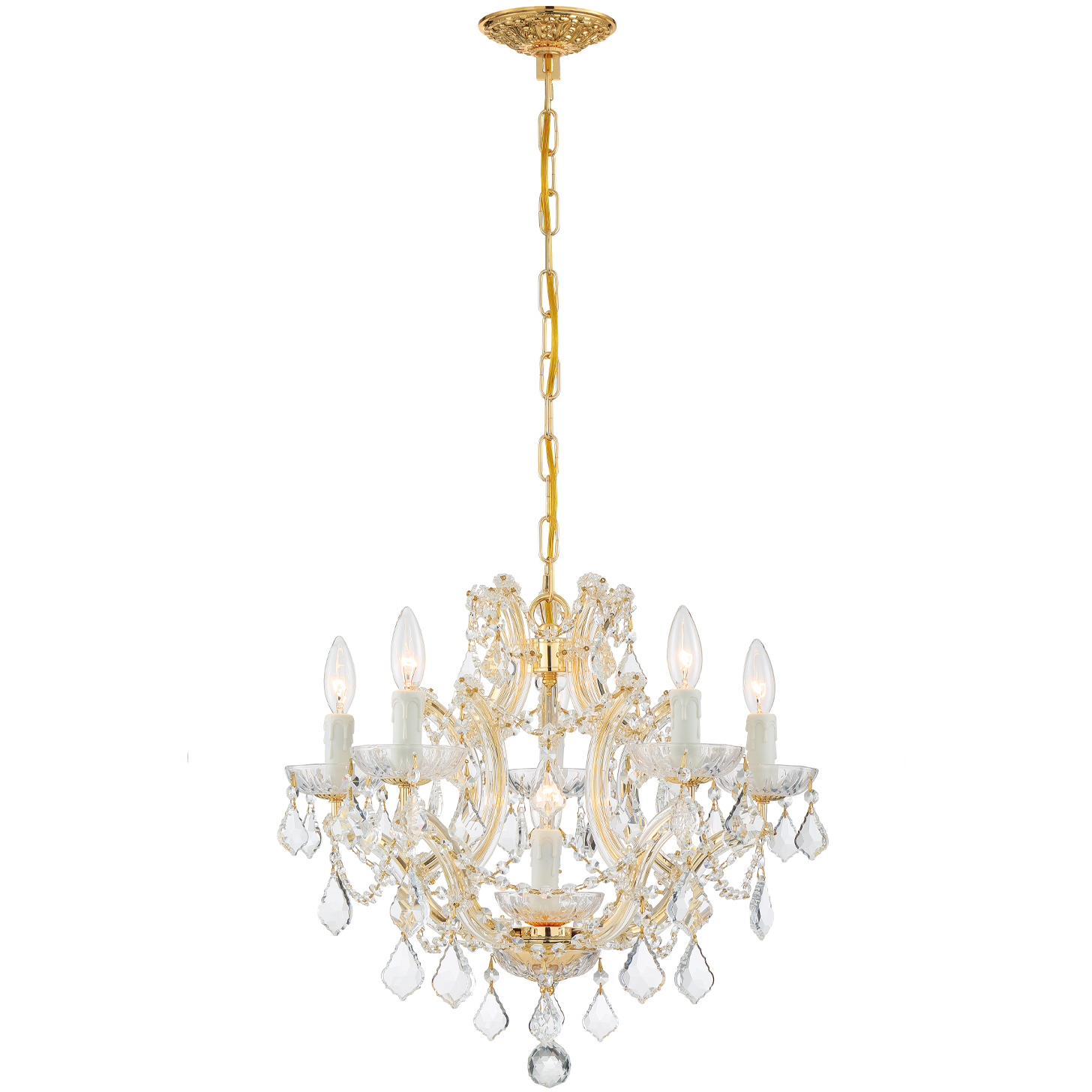 Maria Theresa 6 Light 20 inch Gold Chandelier Ceiling Light in Clear Hand Cut
