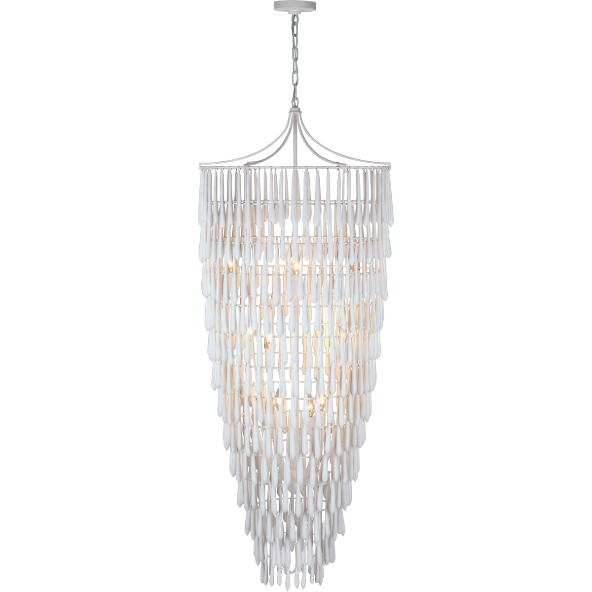 Julie Neill Vacarro LED 25 inch Plaster White Cascading Chandelier Ceiling Light