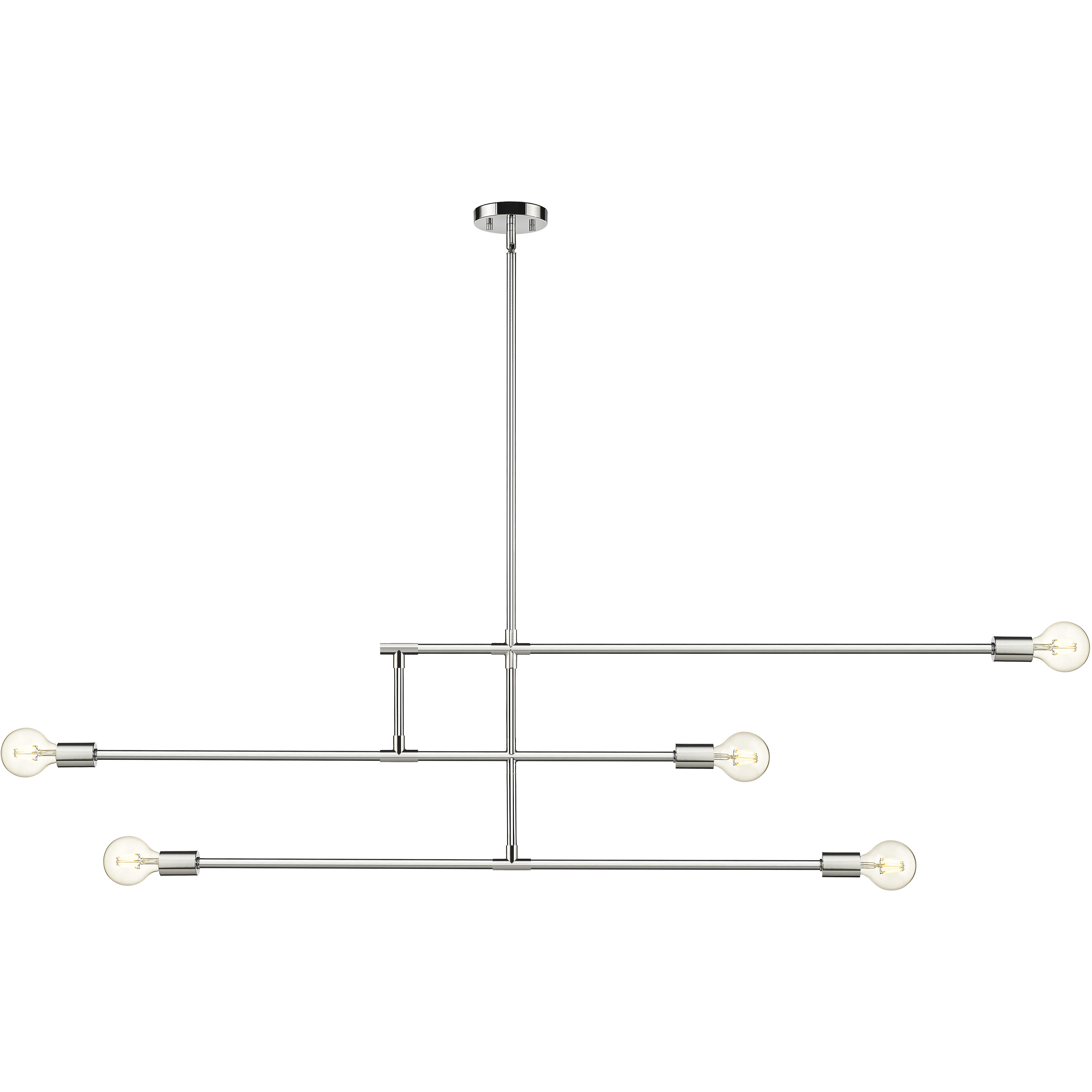 Modernist 5 Light 4.75 inch Chrome Chandelier Ceiling Light