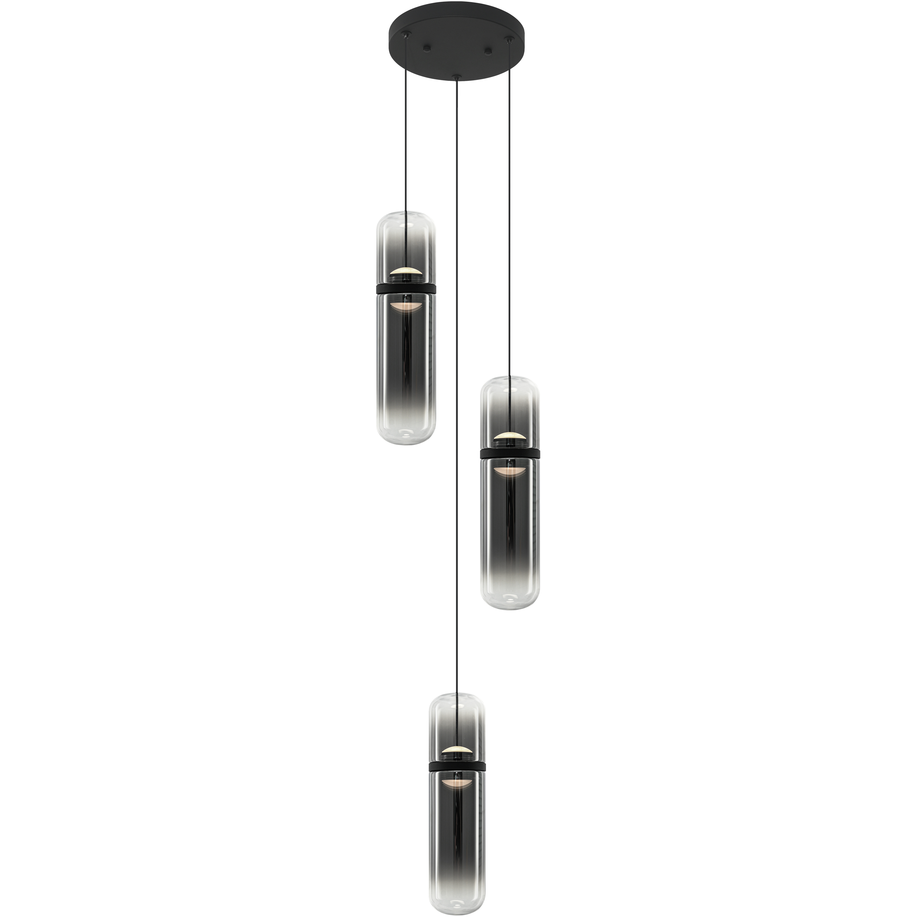 Amulet LED 9.88 inch Matte Black Pendant Ceiling Light in Smoke