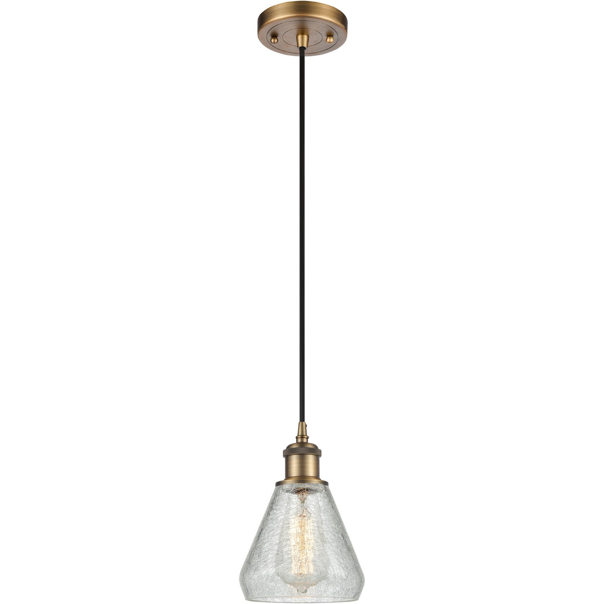 Ballston Conesus LED 6 inch Brushed Brass Mini Pendant Ceiling Light, Ballston