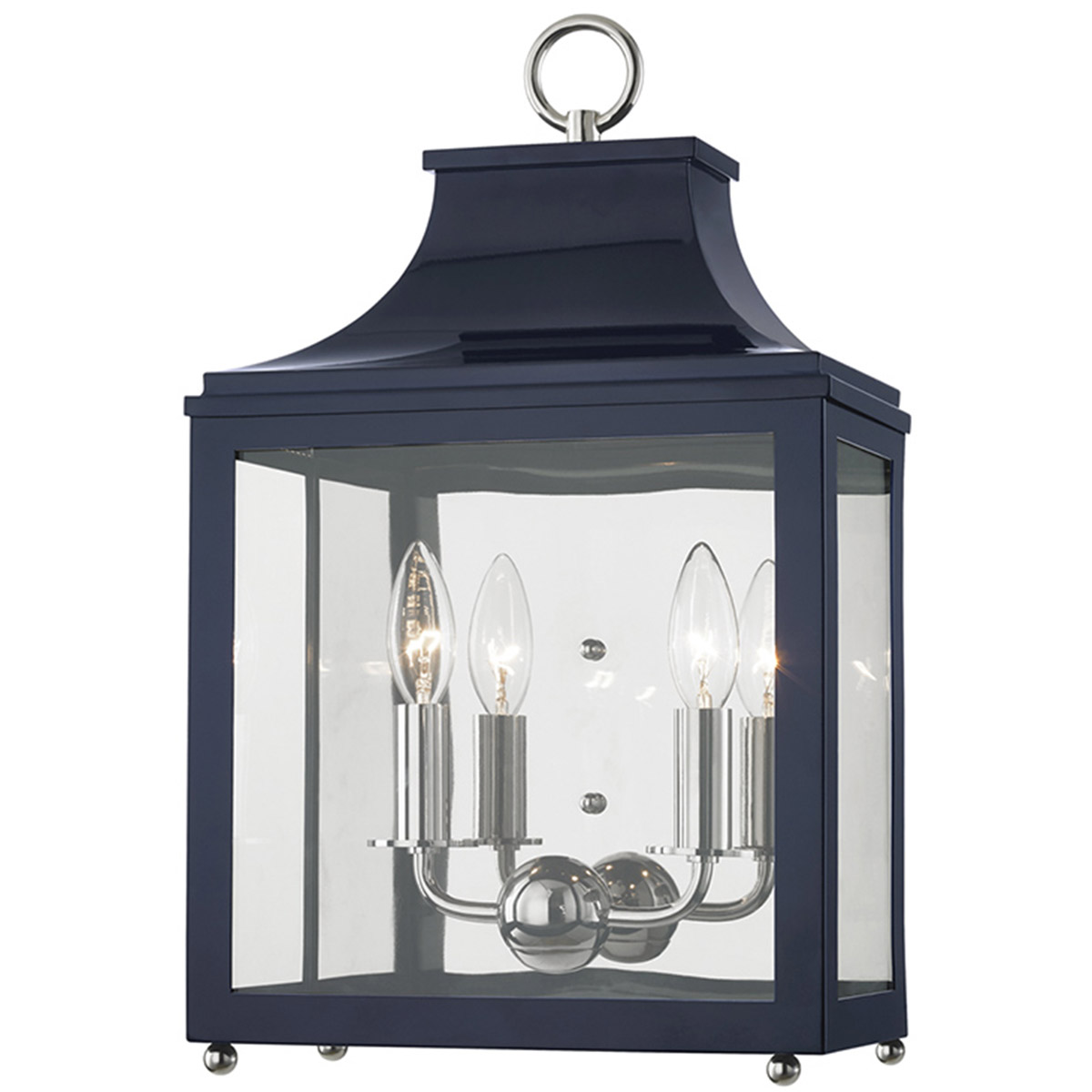 Leigh 2 Light 11.5 inch Polished Nickel and Navy Wall Sconce Wall Light