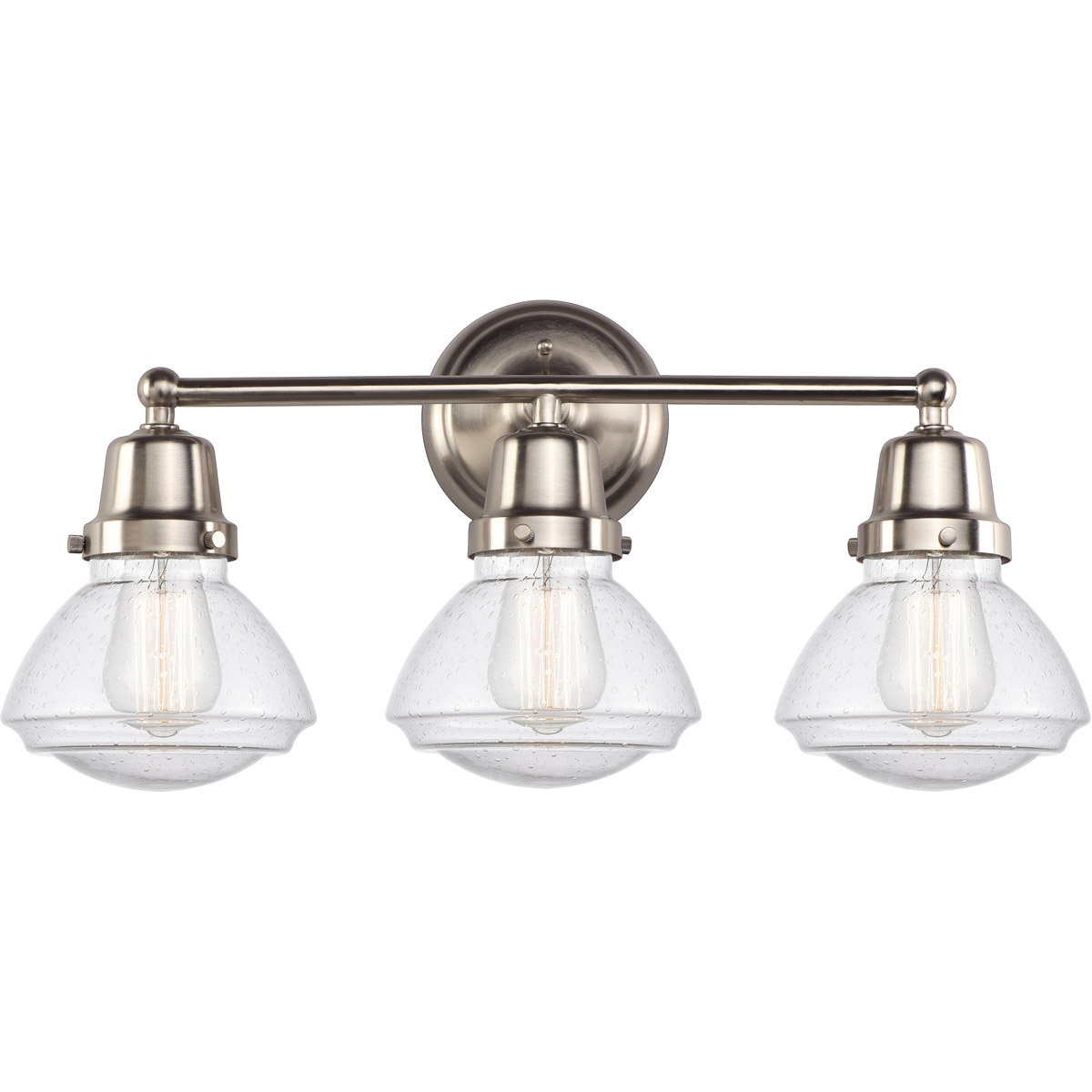 Aditi Olean 3 Light 22.75 inch Brushed Satin Nickel Bath Vanity Light Wall Light, Aditi